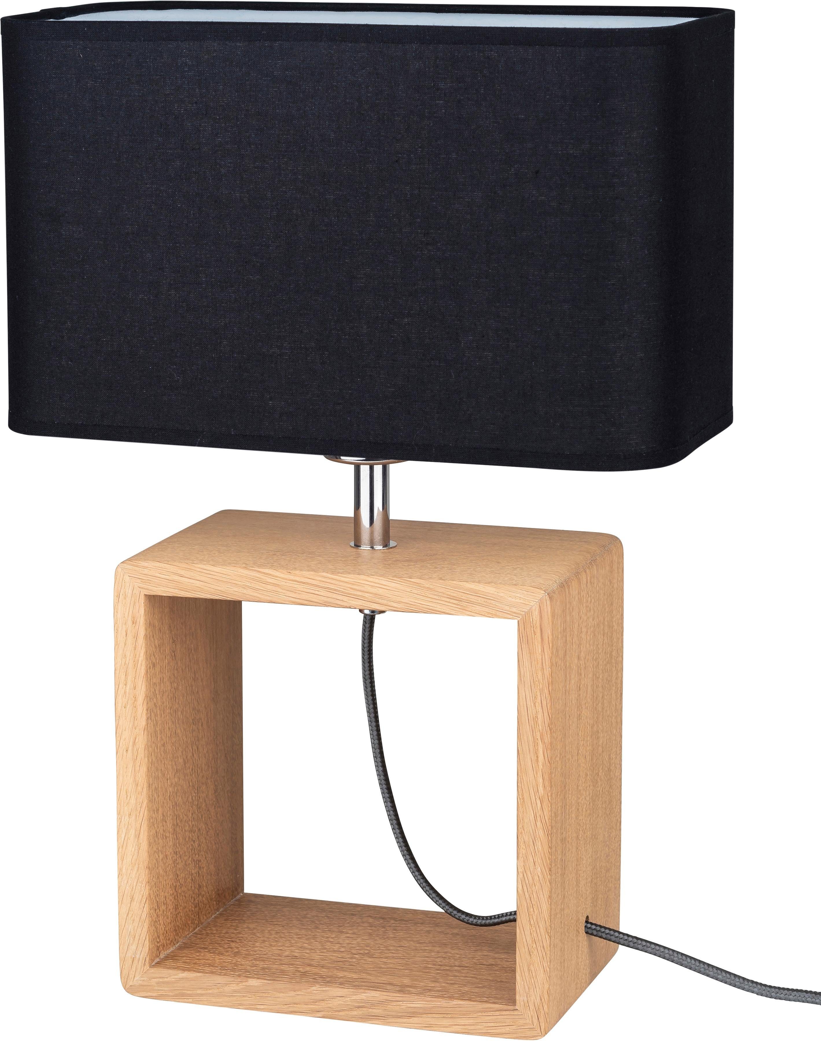 BRITOP LIGHTING Tafellamp CADRE Lamp van eikenhout, natuurproduct, hoogwaardige stoffen kap
