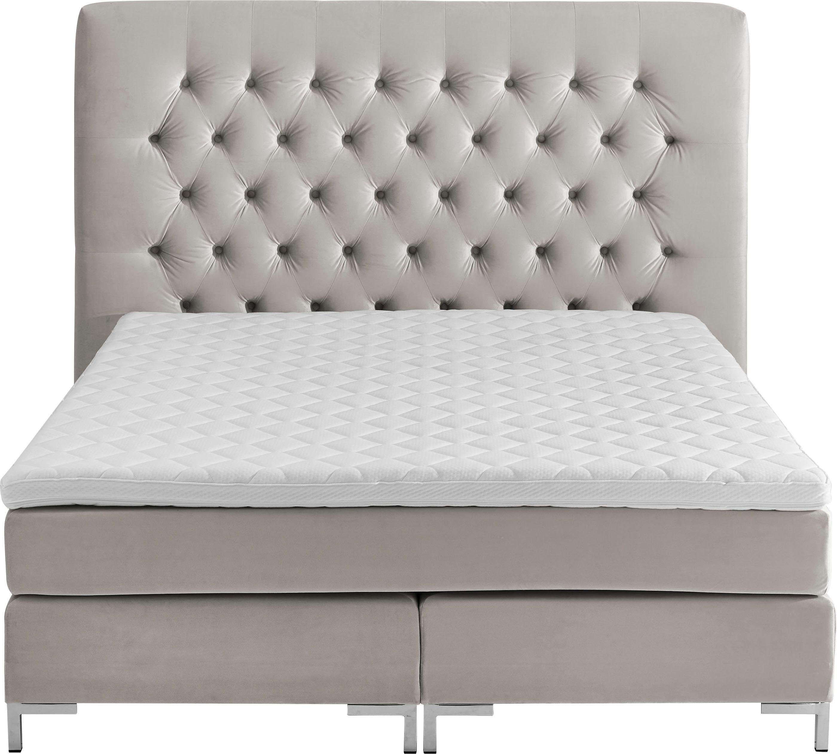 ATLANTIC home collection Boxspring Ronja met topmatras en extra hoog hoofdbord