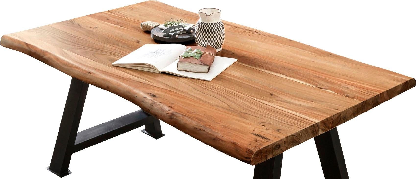SIT Tafelblad van massief acaciahout, in boomstam-look