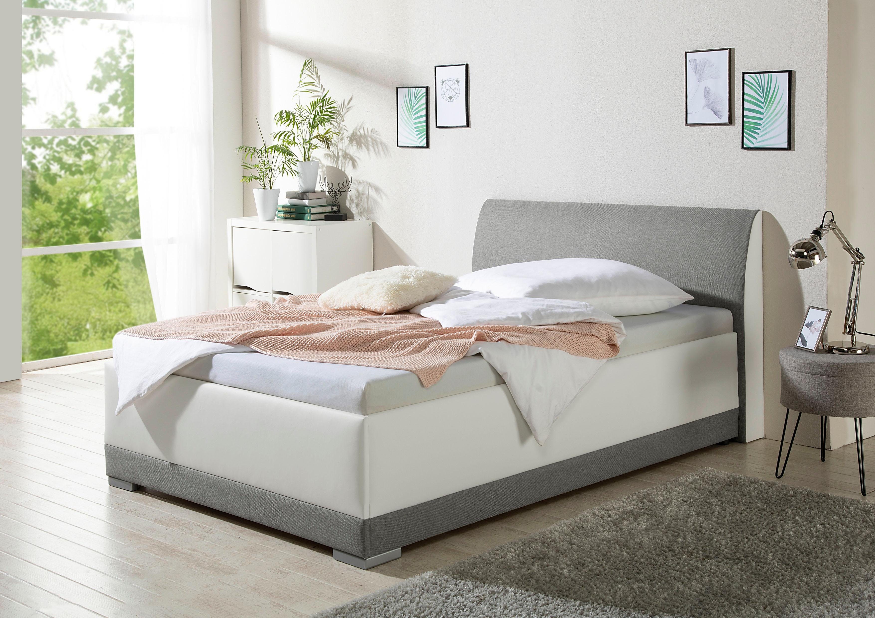 Maintal Gestoffeerd bed Makana met bedlade, ook beschikbaar in h4 bedden wit