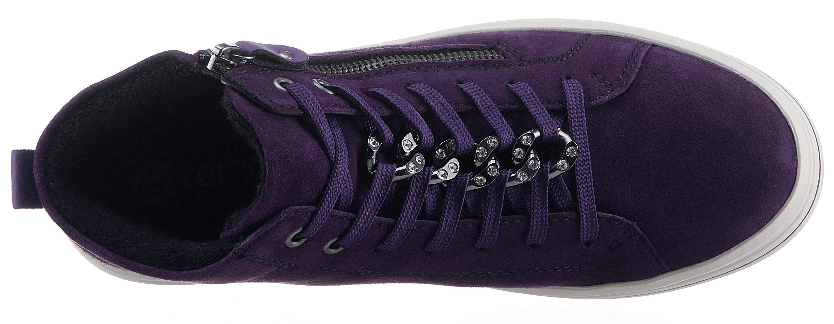 Remonte Plateausneakers Elisabeth Hurley-Collection vrijetijdsschoen, high-top sneaker, veterschoen, zijrits