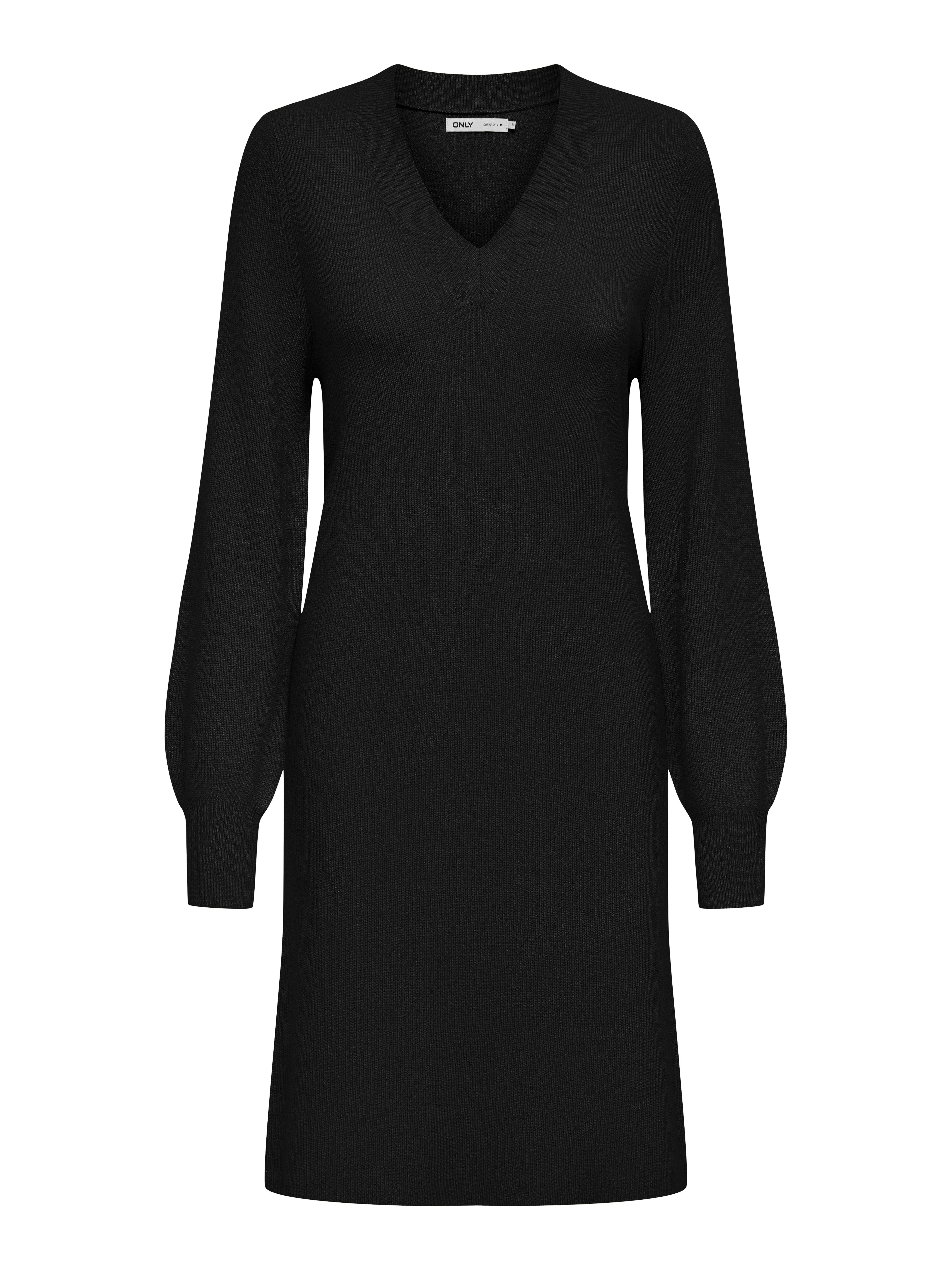 Only Gebreide jurk ONLKATIA LS V-NECK DRESS NCA KNT