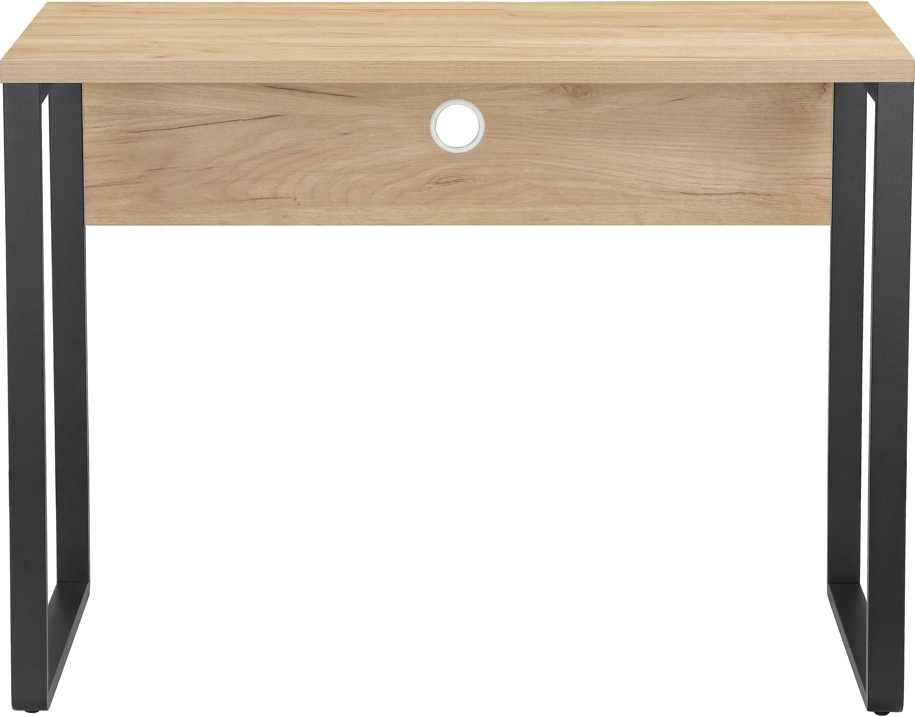 Places of Style Bureau Moid Computertafel, kabeldoorvoer, metalen slede, breedte 100 cm