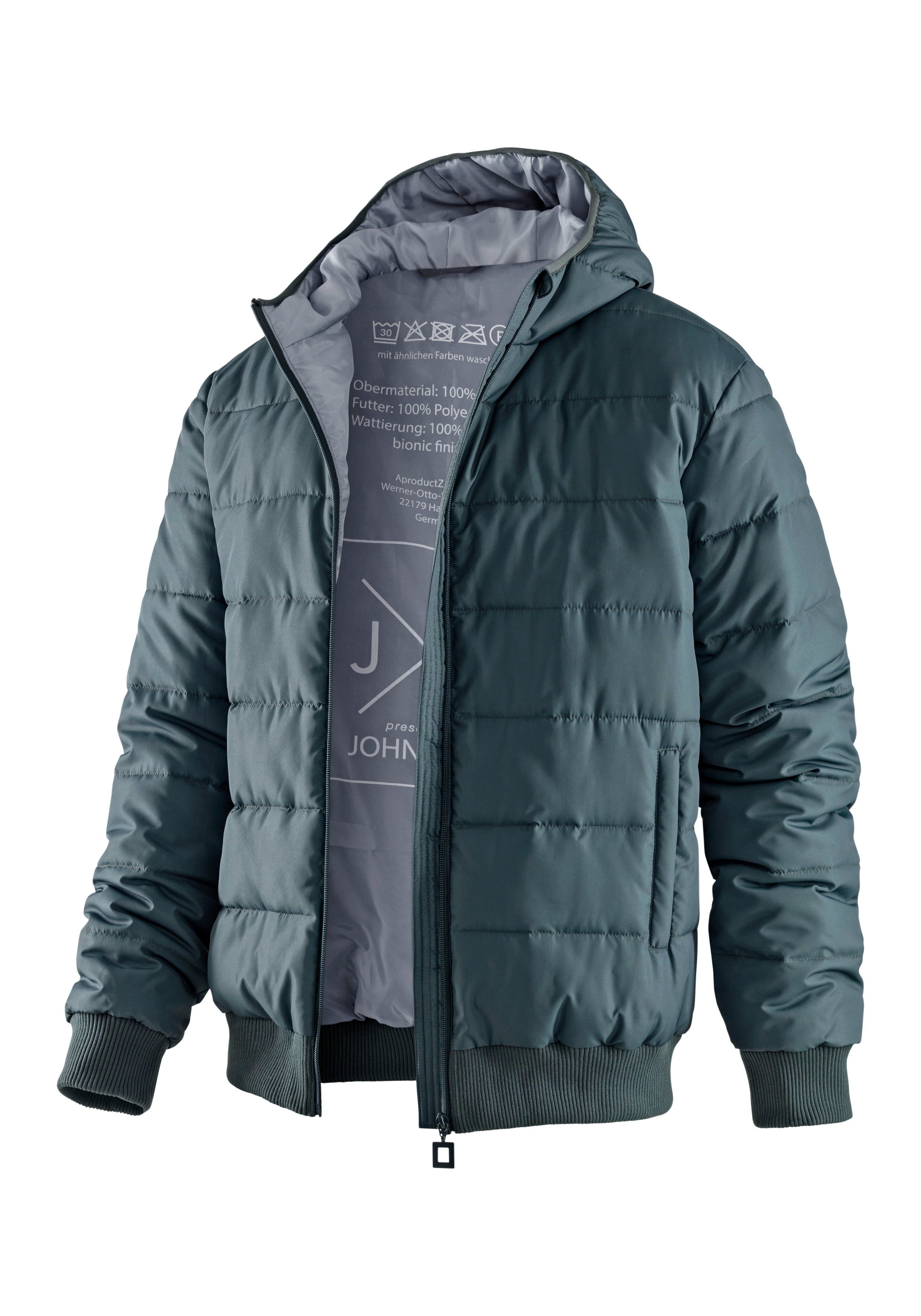 John Devin Gewatteerde jas Outdoorjacke met gebreide boorden