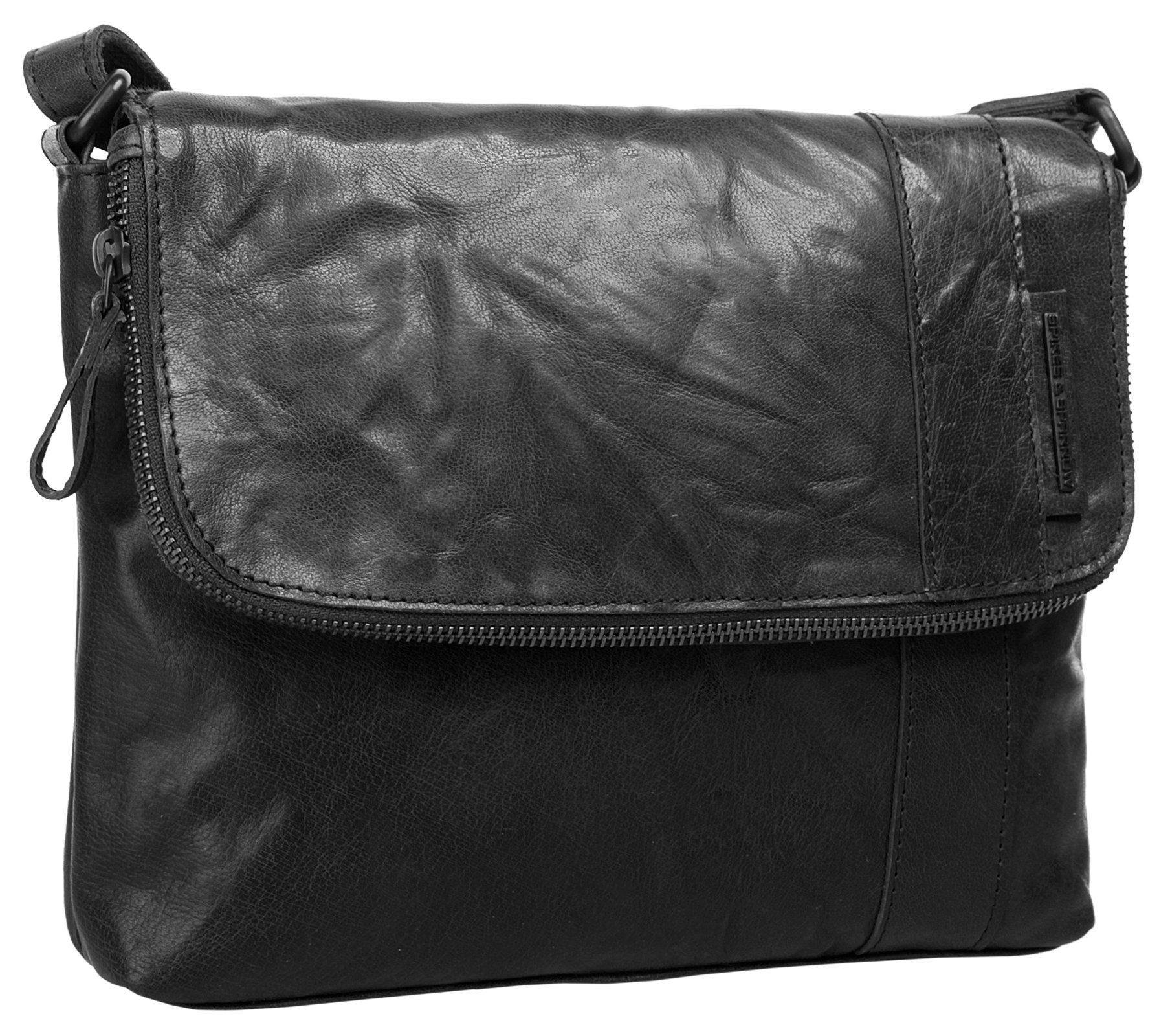 Spikes & Sparrow Schoudertas echt leder