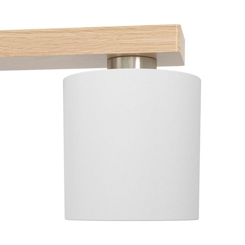 EGLO Hanglamp CASTRALVO Hanglamp, nikkel-mat, bruin, wit, FSC gecertificeerd, E27 fitting (1 stuk)