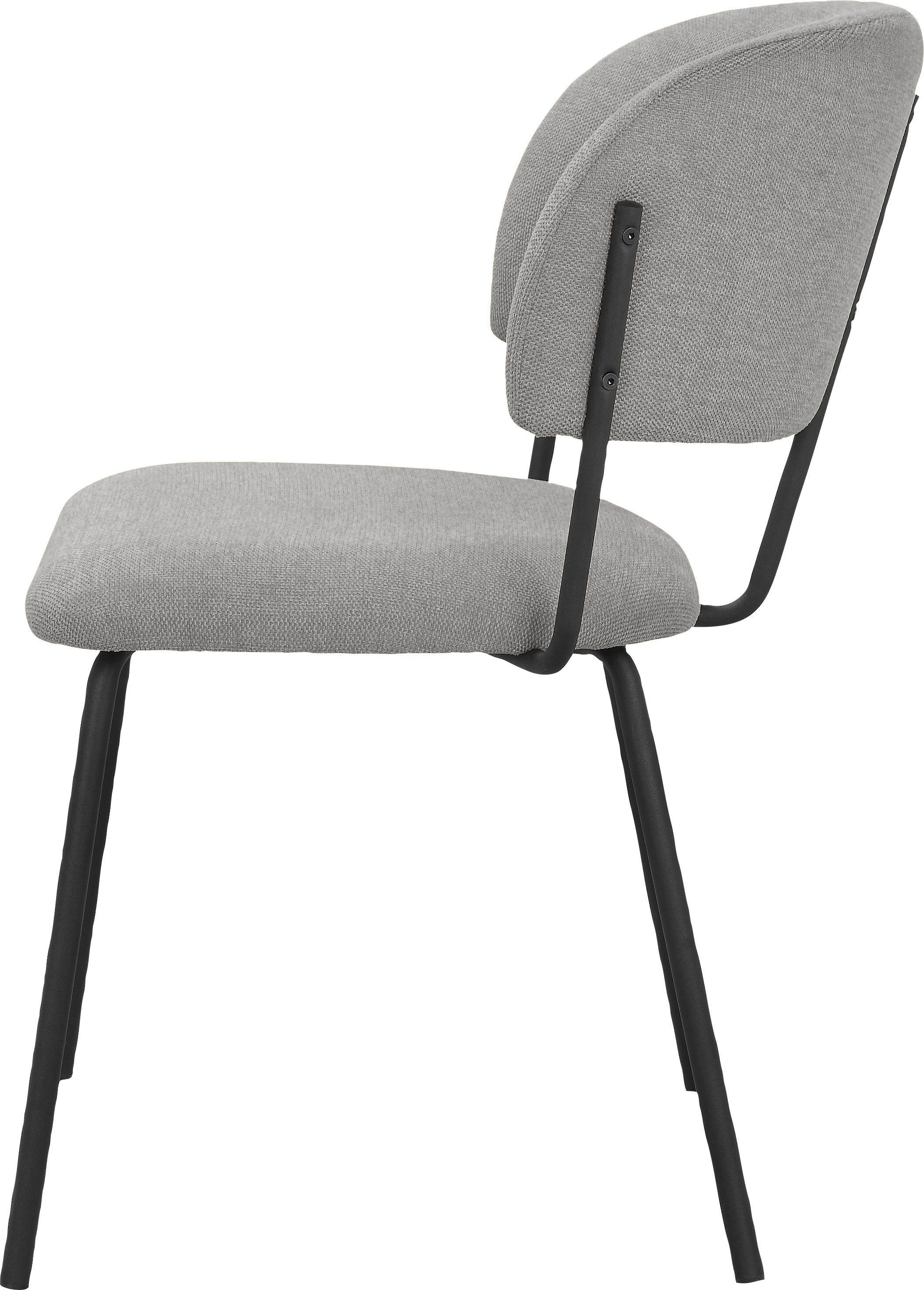 INOSIGN Eetkamerstoel Taous Zitting en rugleuning met bekleding, met onderstel van metaal, zithoogte 48 cm (2 stuks)