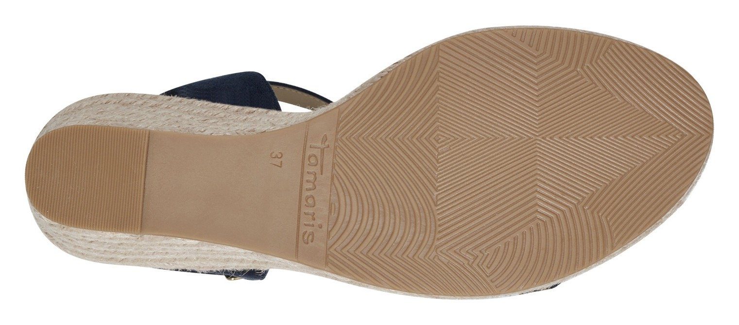 Tamaris Sleehaksandaaltjes , zomerschoen, sandaal, sleehak, met jute-beslag