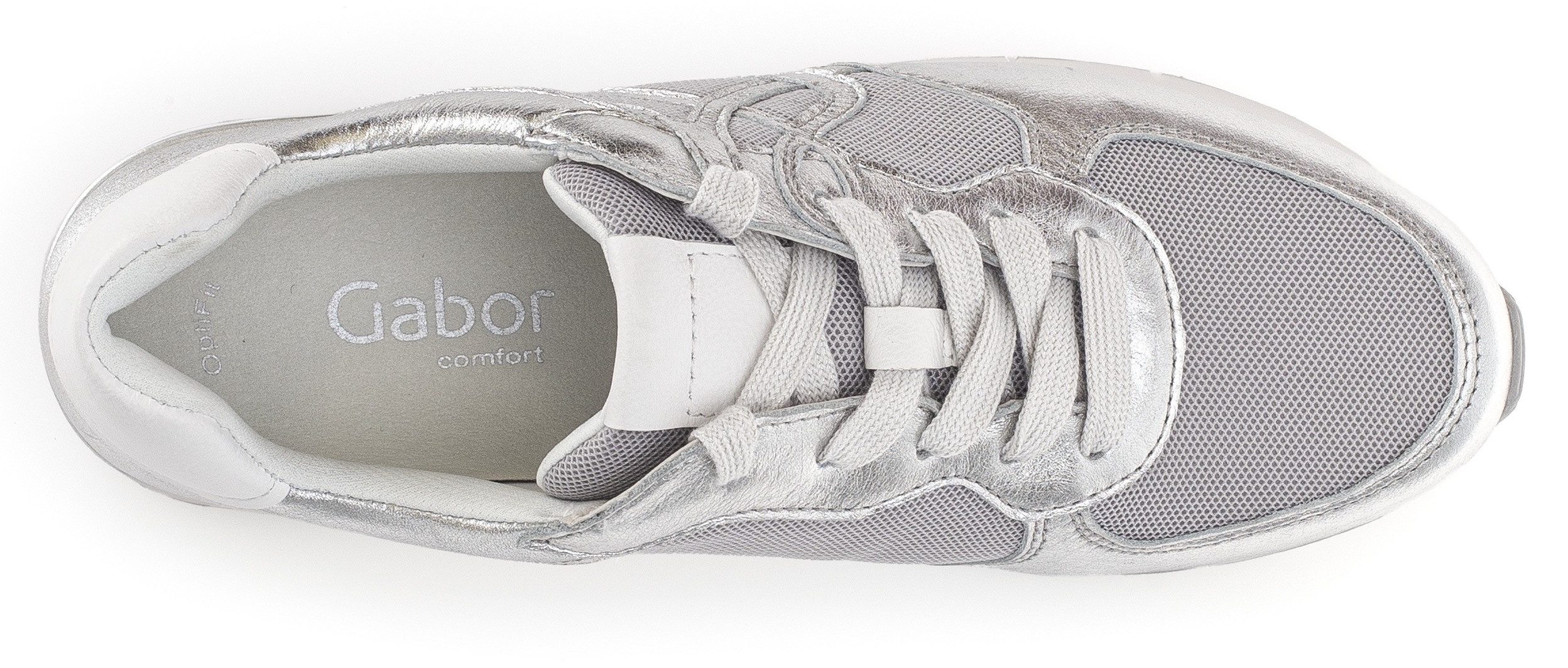 Gabor Sneakers met sleehak Florence , vrijetijdsschoen, lage schoen, veterschoen in comfortwijdte g (=breed)