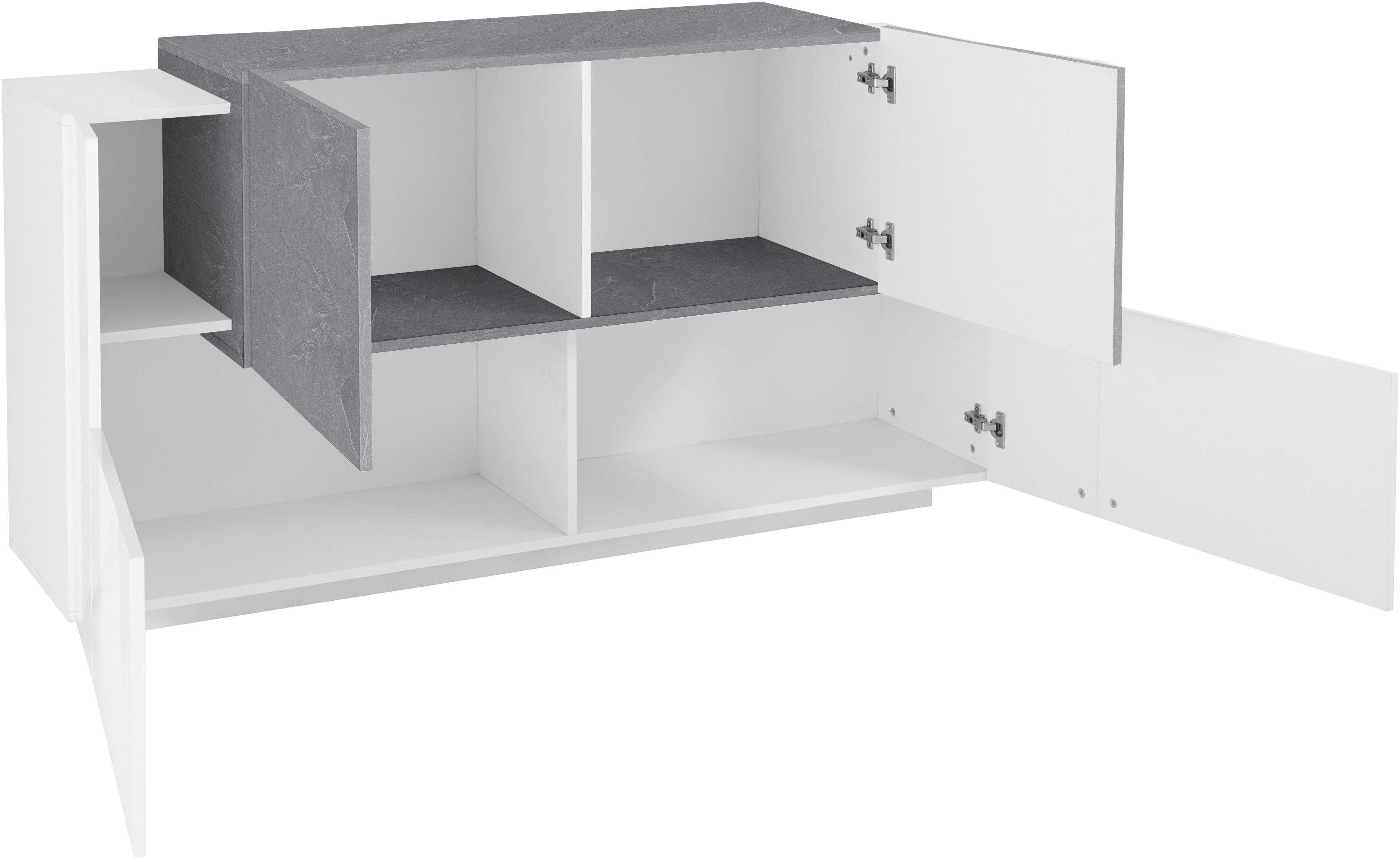 INOSIGN Dressoir Coro, commode, kast, buffet, greeploos met legplanken
