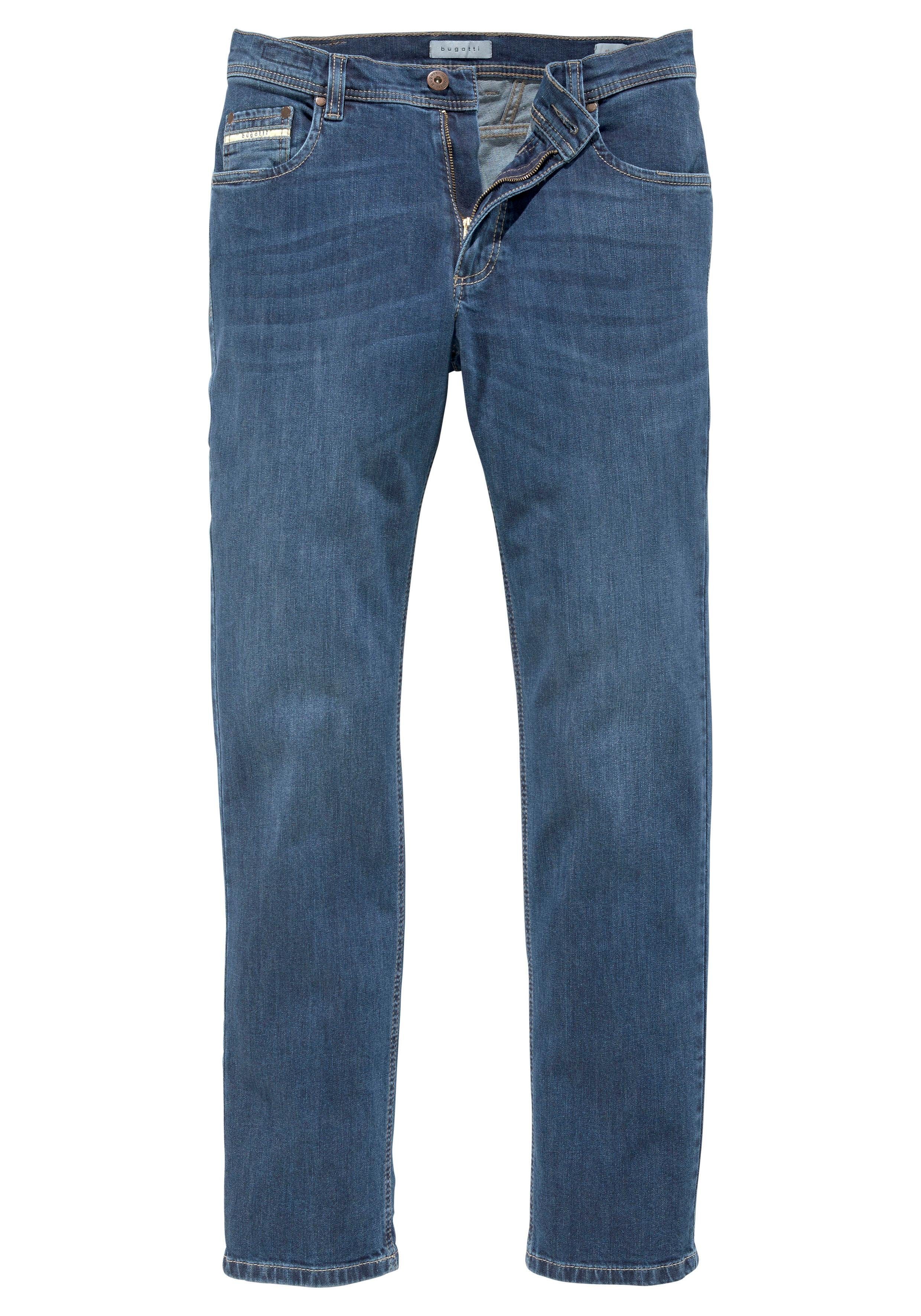 Bugatti 5-pocket jeans Band met riemlussen en zip-fly