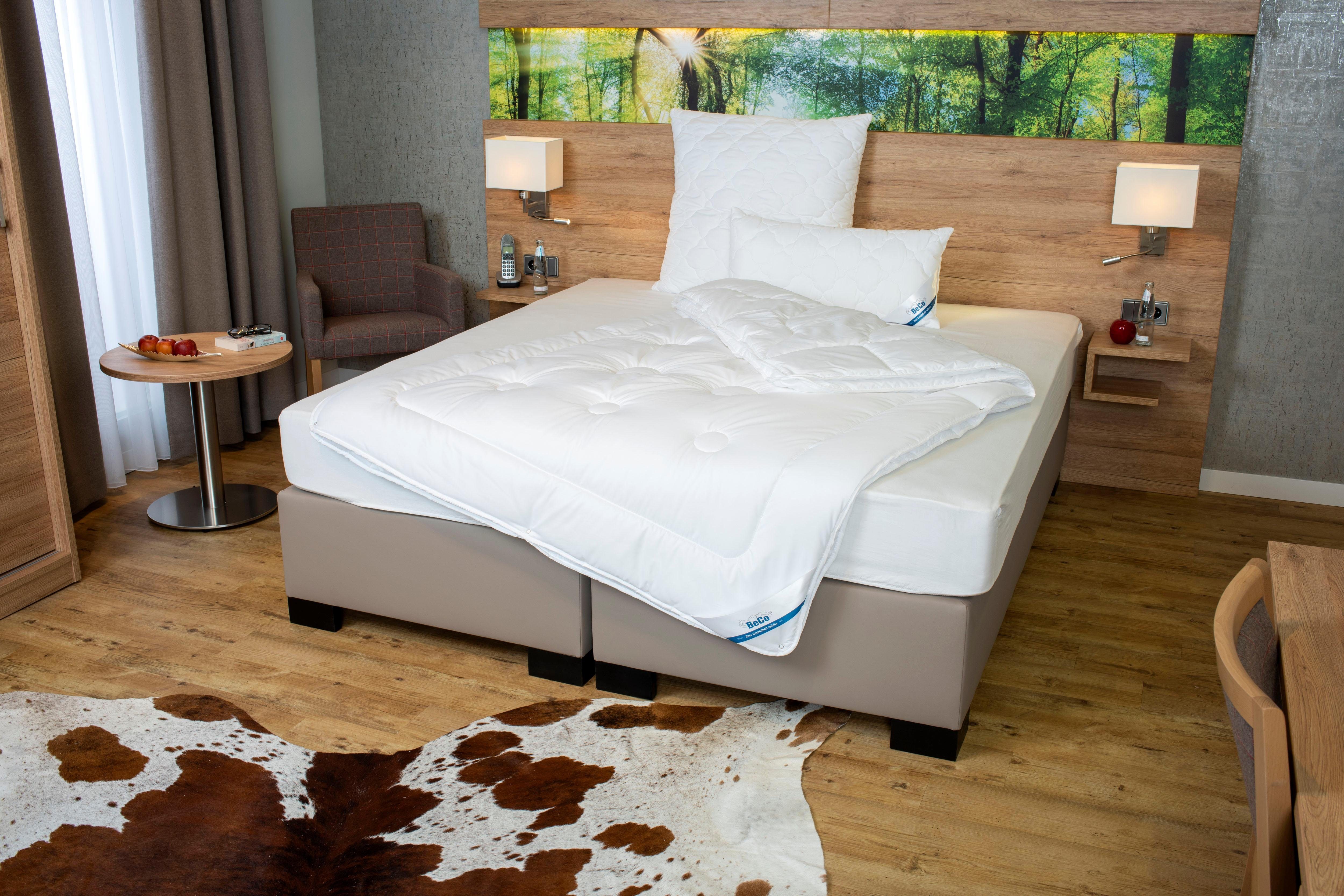 Beco Synthetisch dekbed + microfiberkussen Royal Soft Duo Dekbeddenset met hoofdkussen, 135x200 cm, zomer of winter