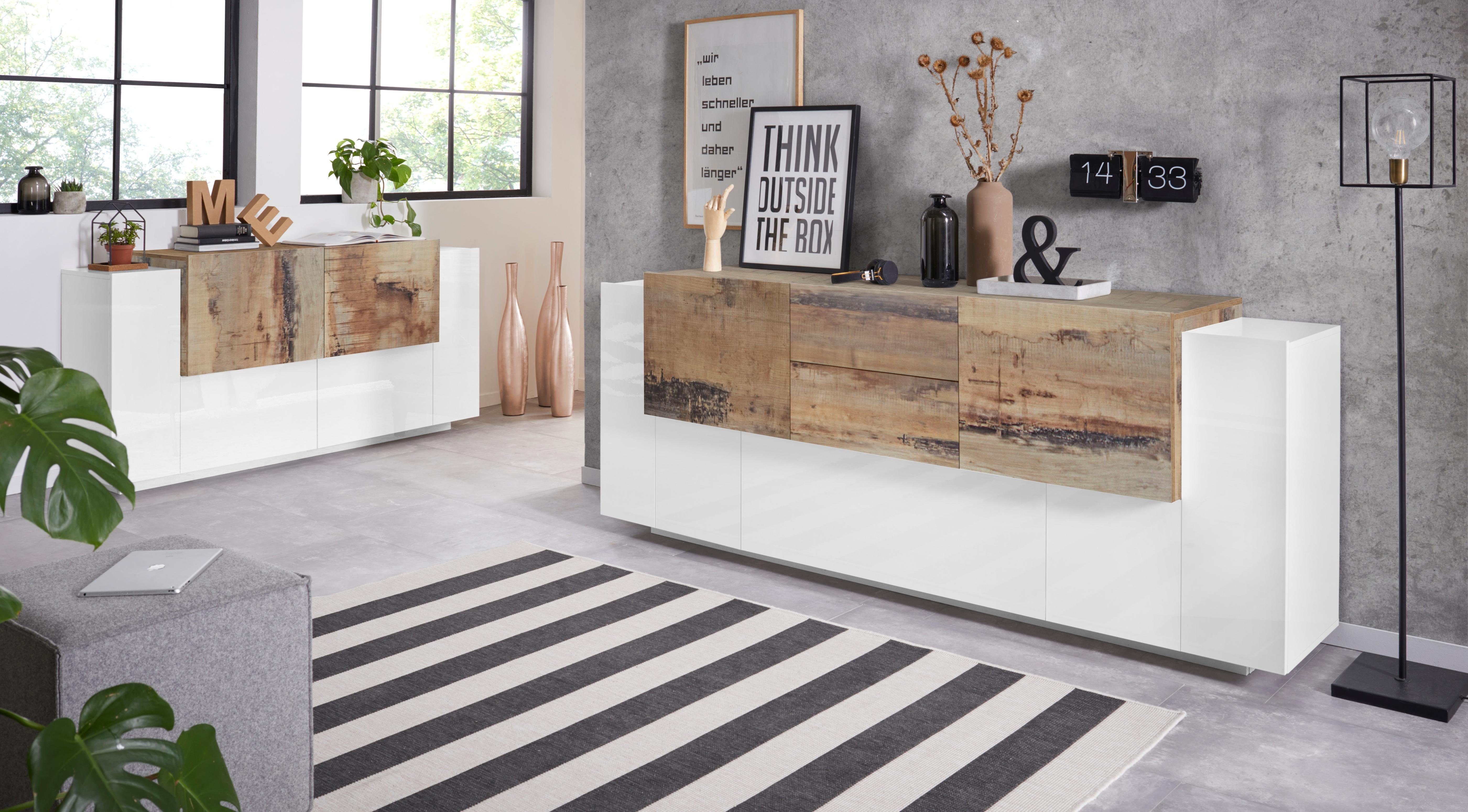 INOSIGN Dressoir Coro, commode, kast, buffet, greeploos met legplanken