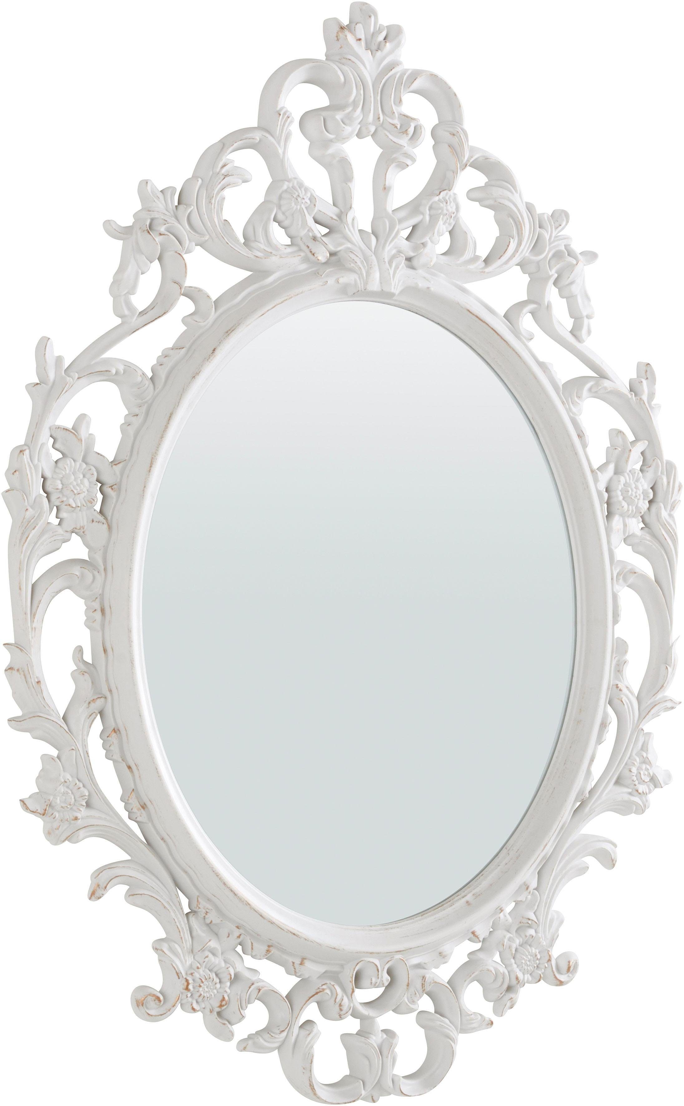 Home affaire Barockspiegel Koning Lodewijk, wit ovaal, met barok frame (1 stuk)