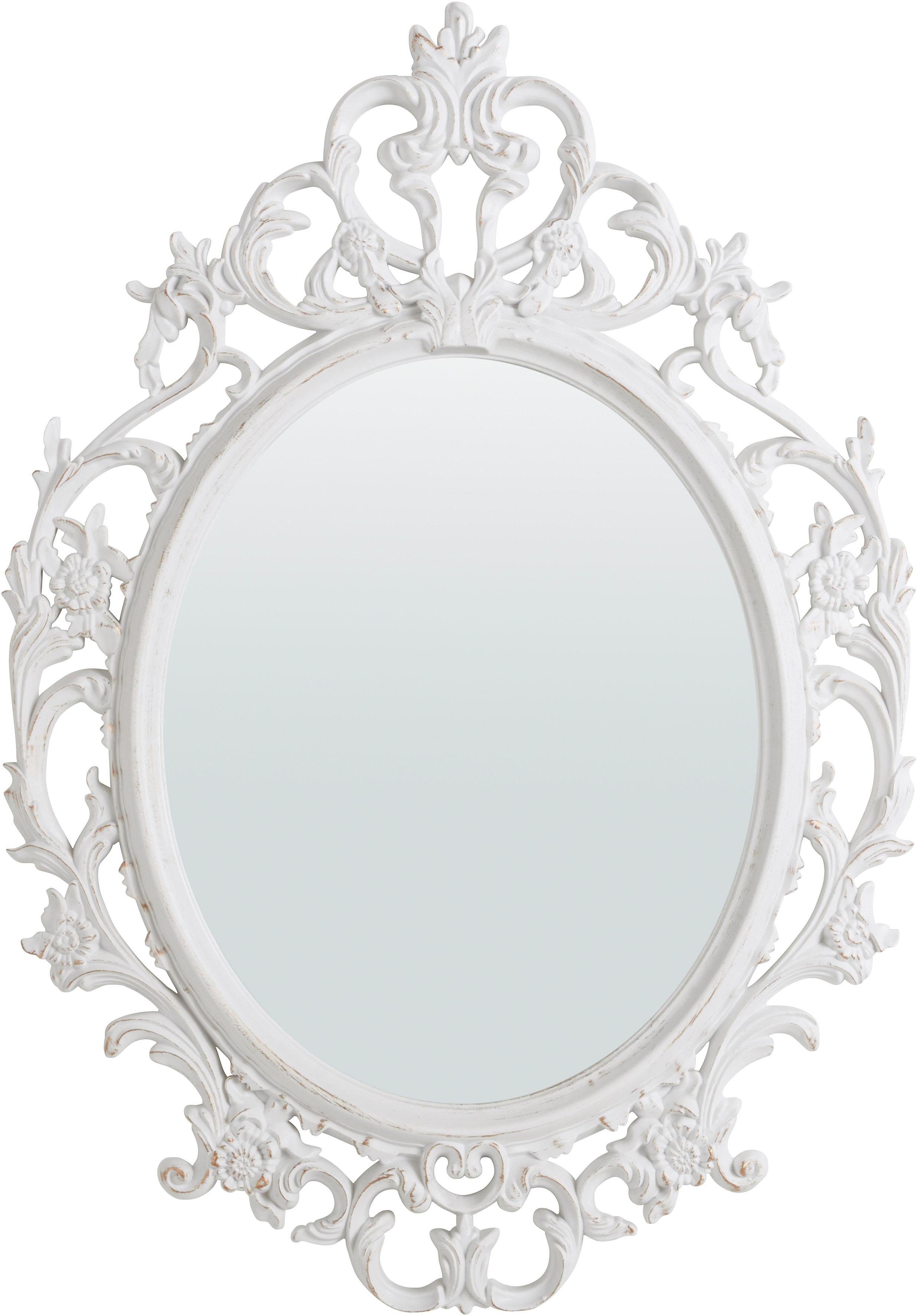 Home affaire Barockspiegel Koning Lodewijk, wit ovaal, met barok frame (1 stuk)