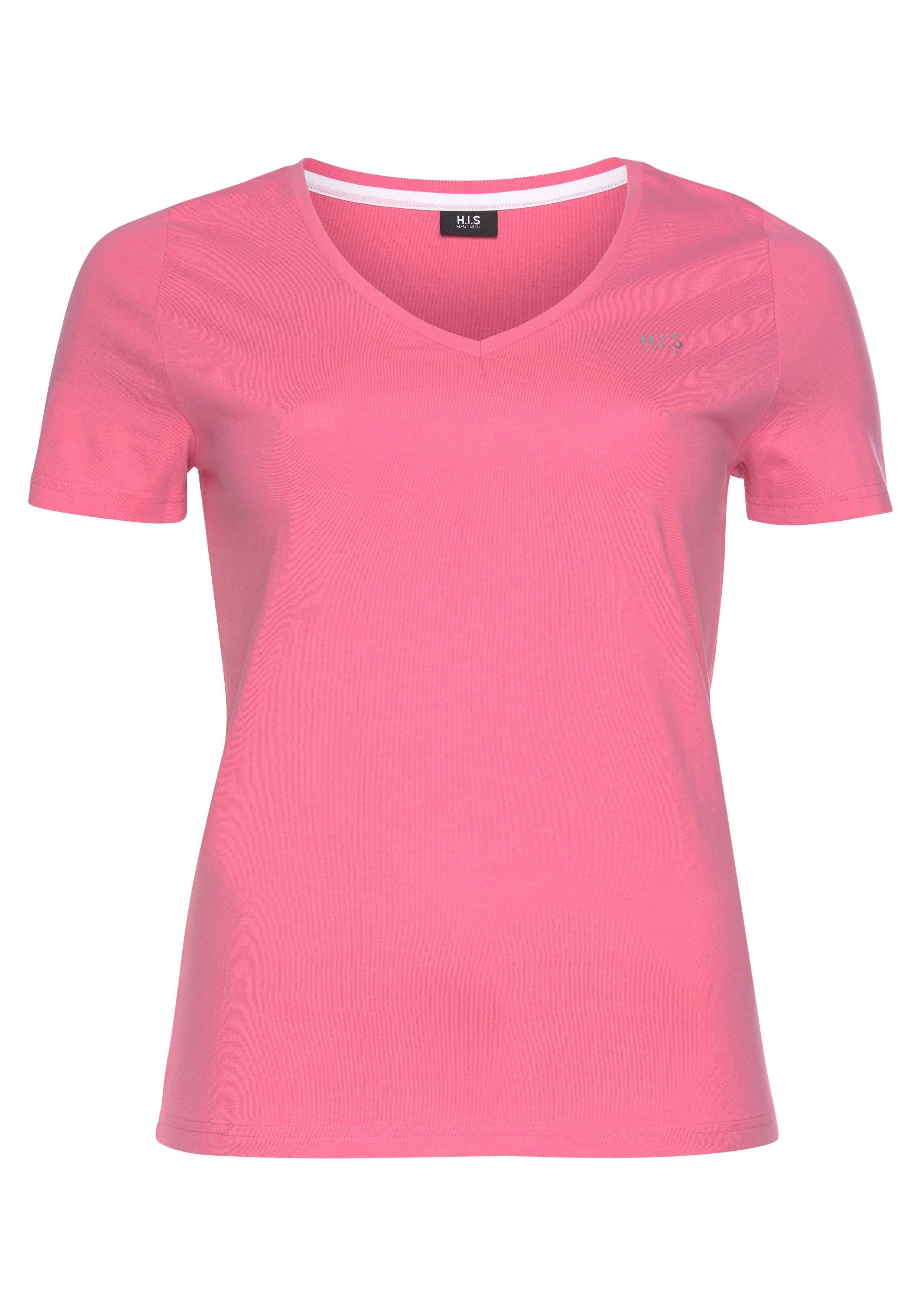 H.I.S T-shirt Essential basics figuurvolgende snit, van katoen (Set van 3)
