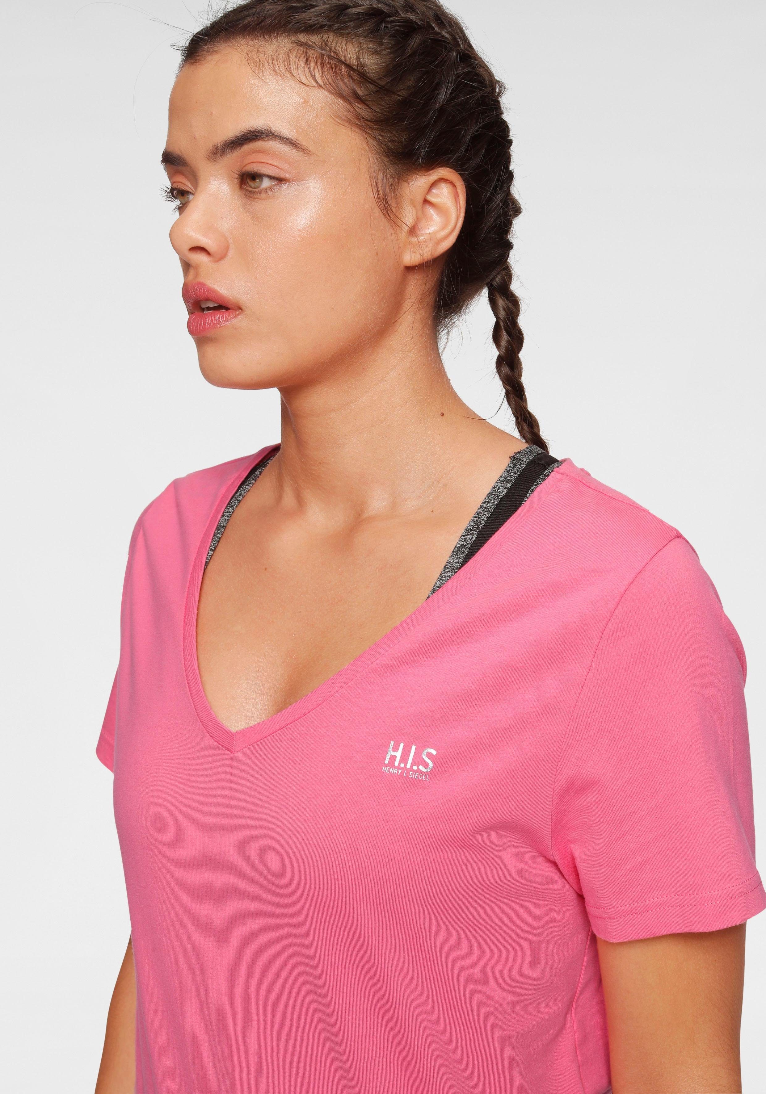 H.I.S T-shirt Essential basics figuurvolgende snit, van katoen (Set van 3)