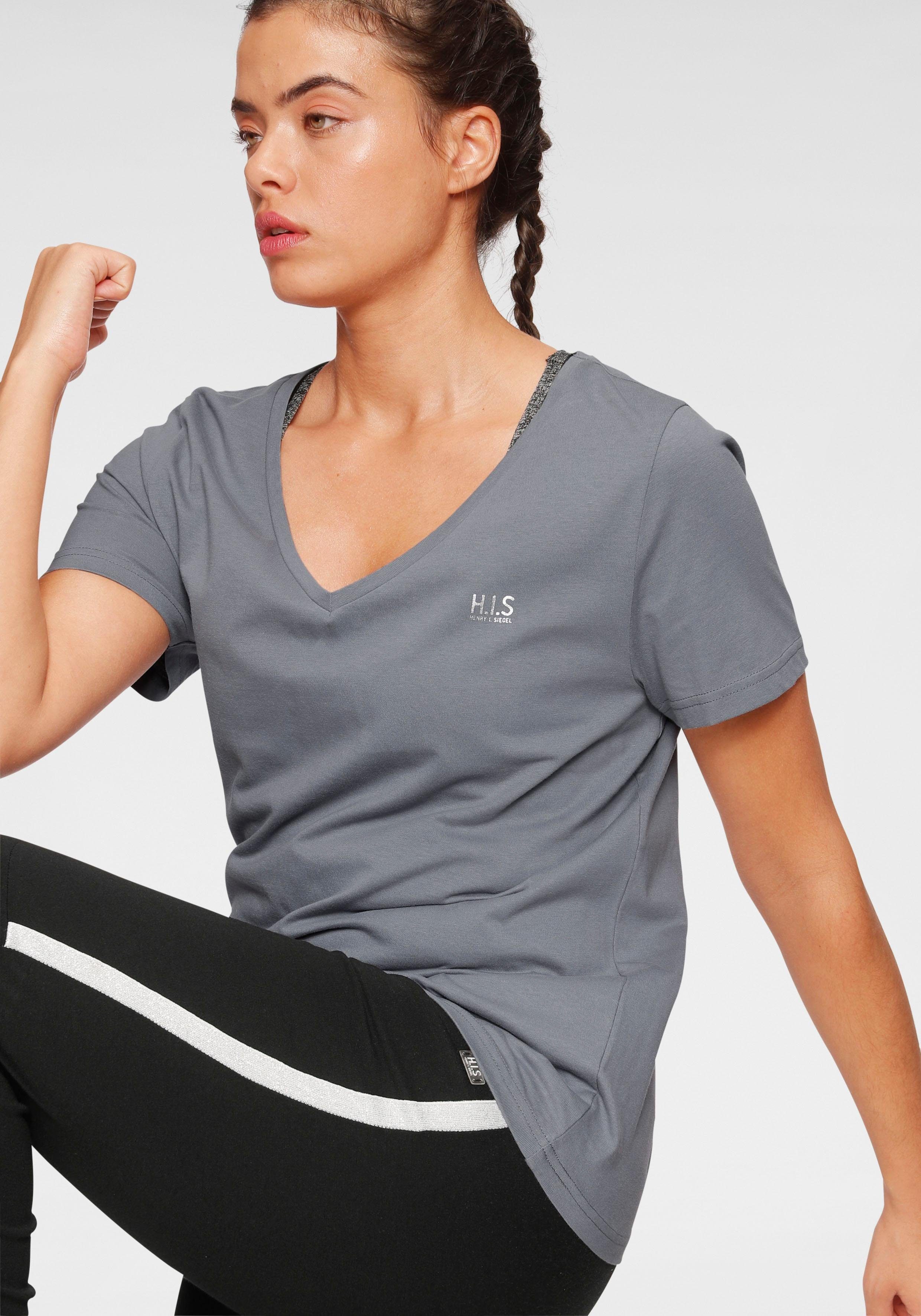 H.I.S T-shirt Essential basics figuurvolgende snit, van katoen (Set van 3)