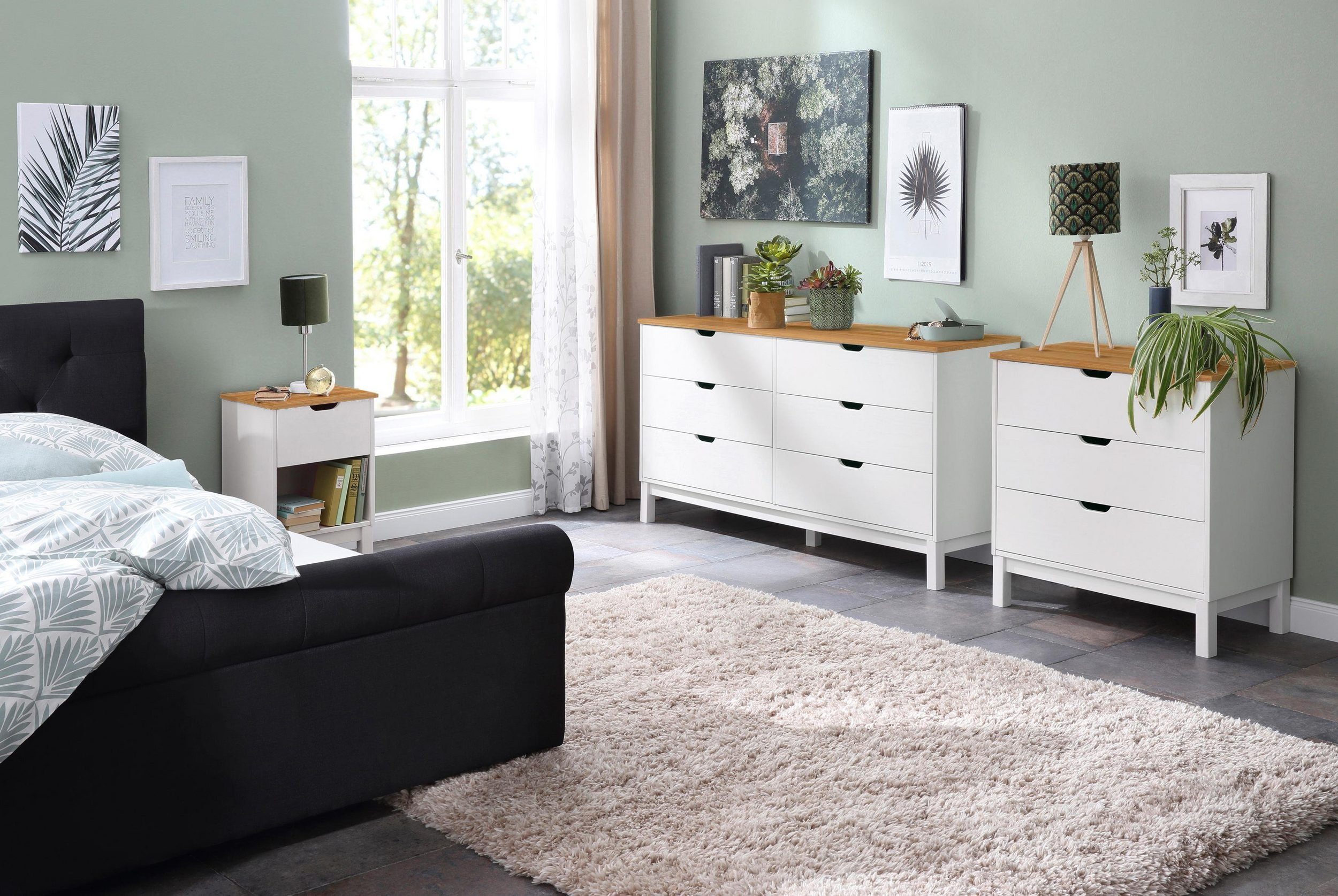 Home affaire Nachtkastje Post massief grenenhout, opbergmogelijkheid door lade, breedte 38 cm