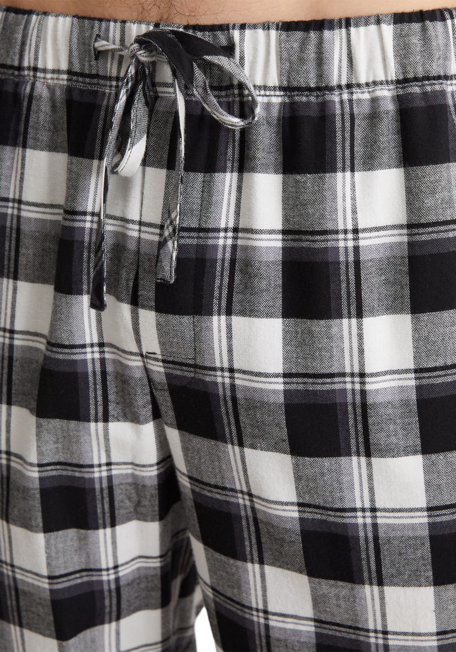 Marc O'Polo Pyjamabroek Homey flanel met bindstrik en steekzakken