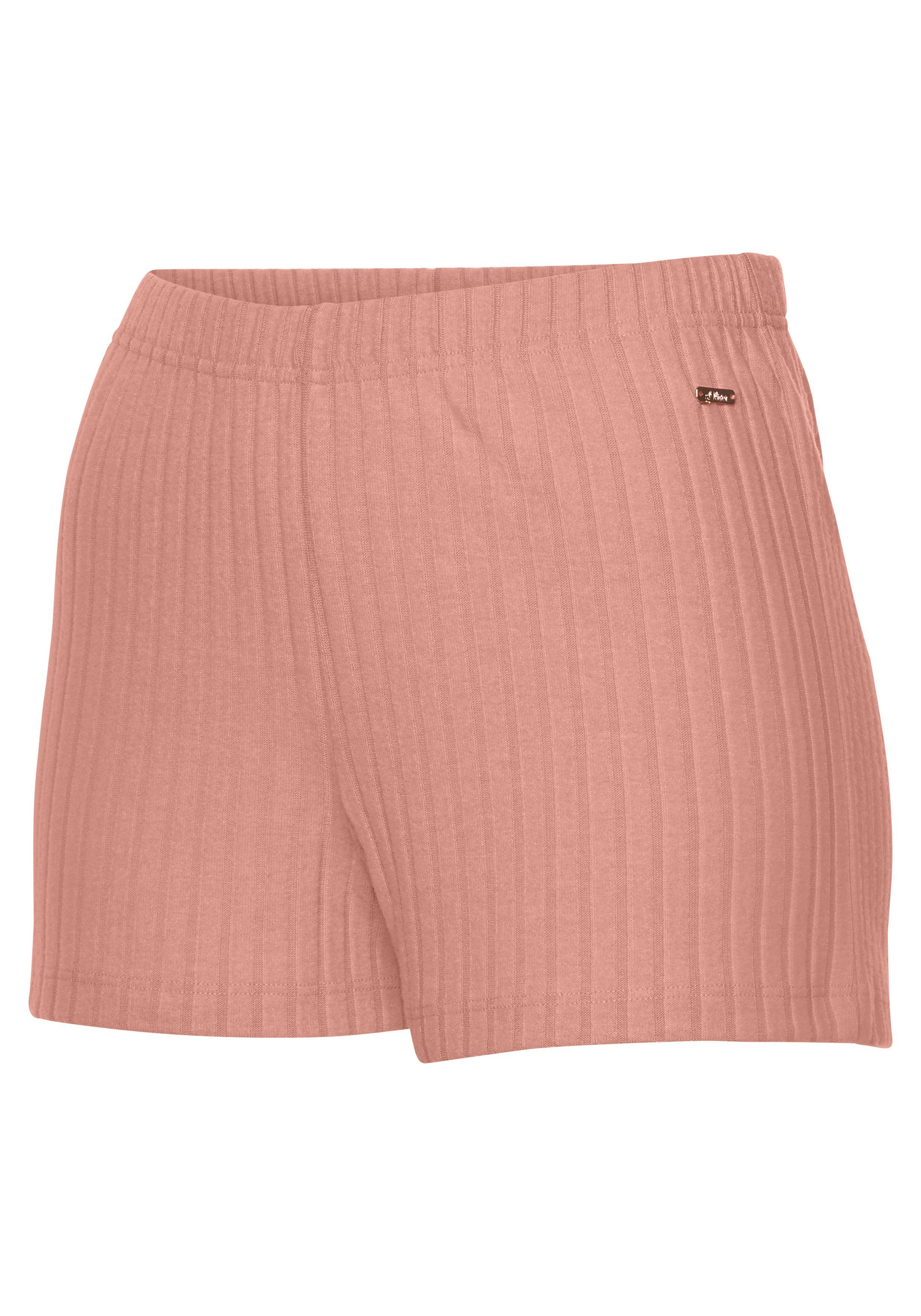 s.Oliver RED LABEL Beachwear Relaxshorts van duurzame ribbrei, loungewear