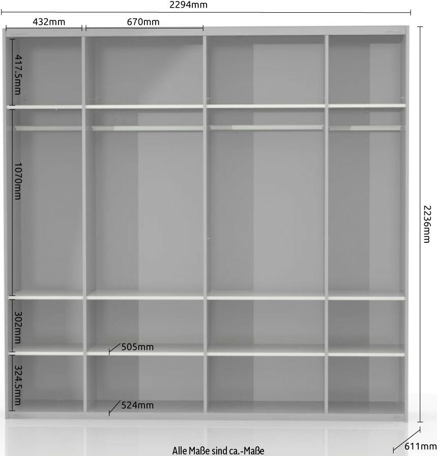 Places of Style Zweefdeurkast Onyx, Zweefdeurkast inclusief Interieur, FSC-gecertificeerd