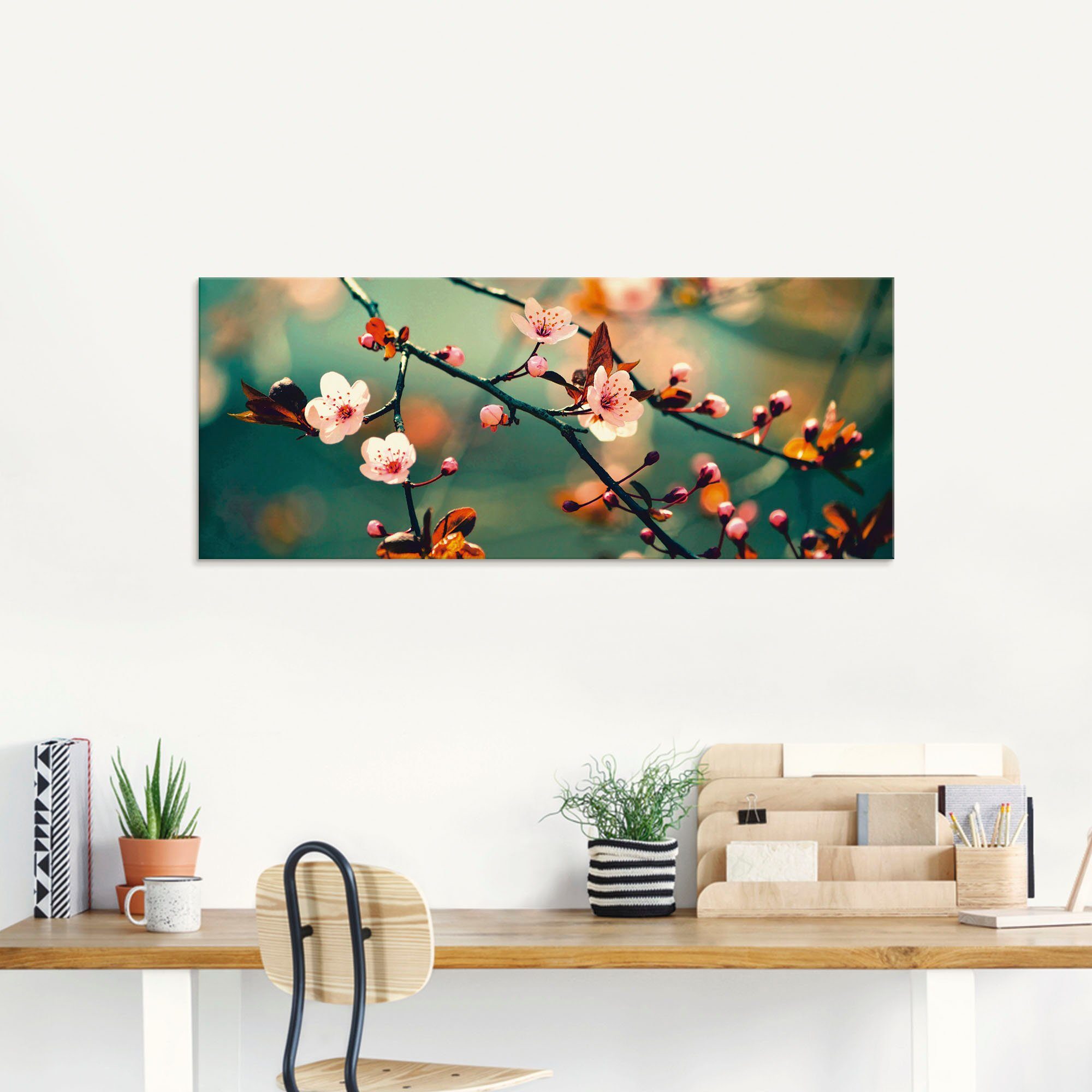 Artland Print op glas Japanse kers Sakura bloemen