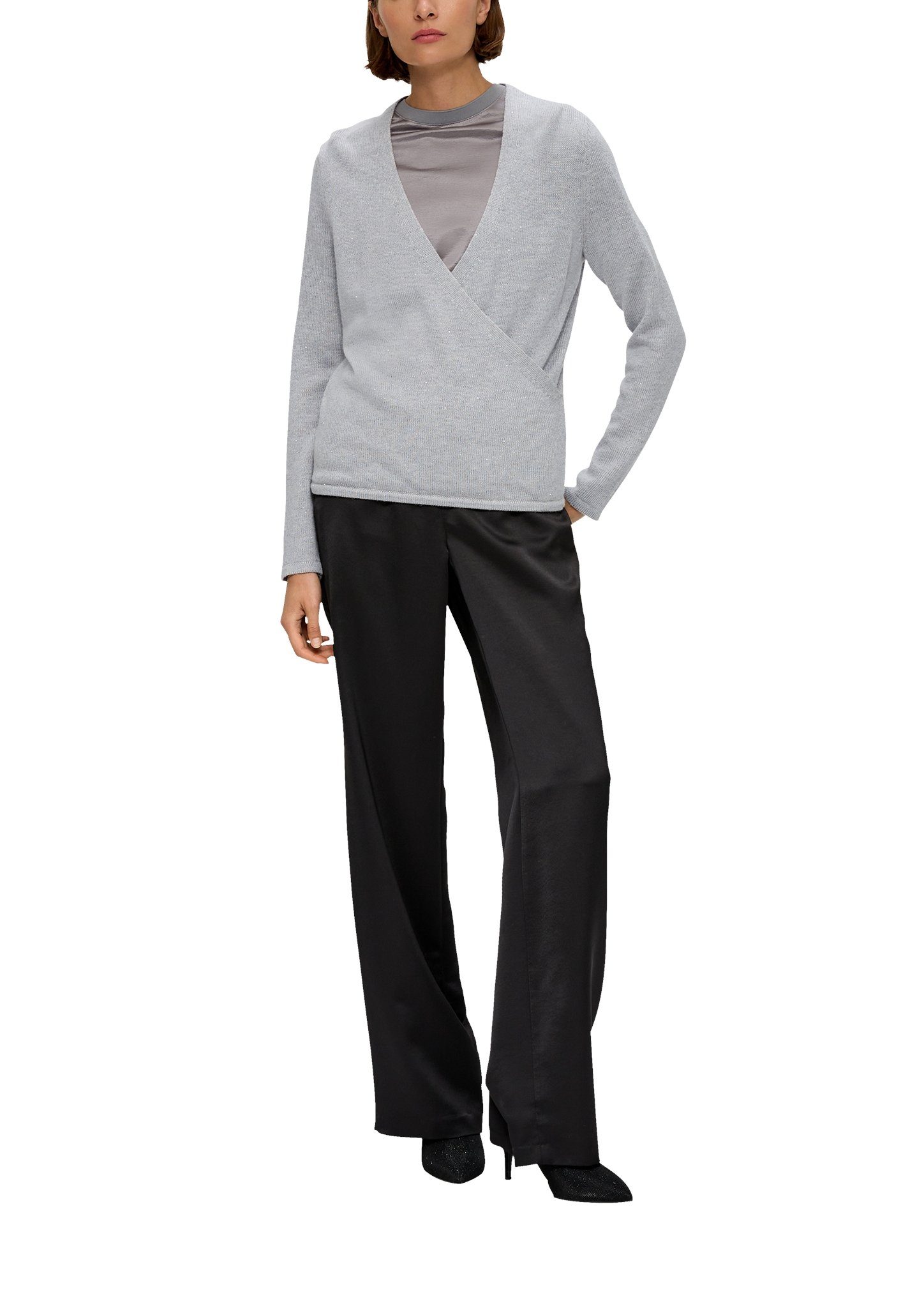 s.Oliver BLACK LABEL Gebreide trui in wikkel-look