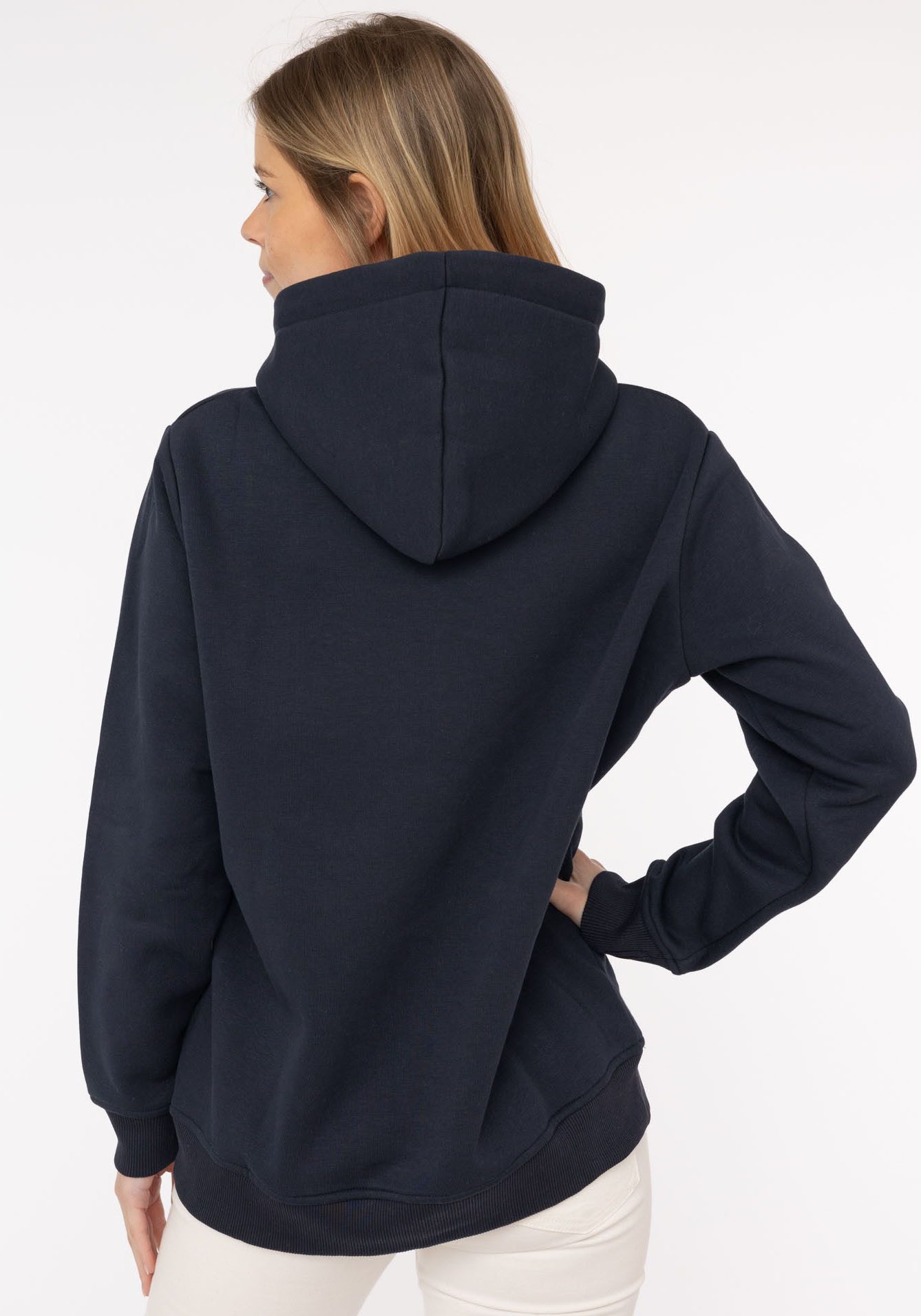 Zwillingsherz Hoodie Verlangen naar de zee met maritieme borduursel, kangoeroezakken