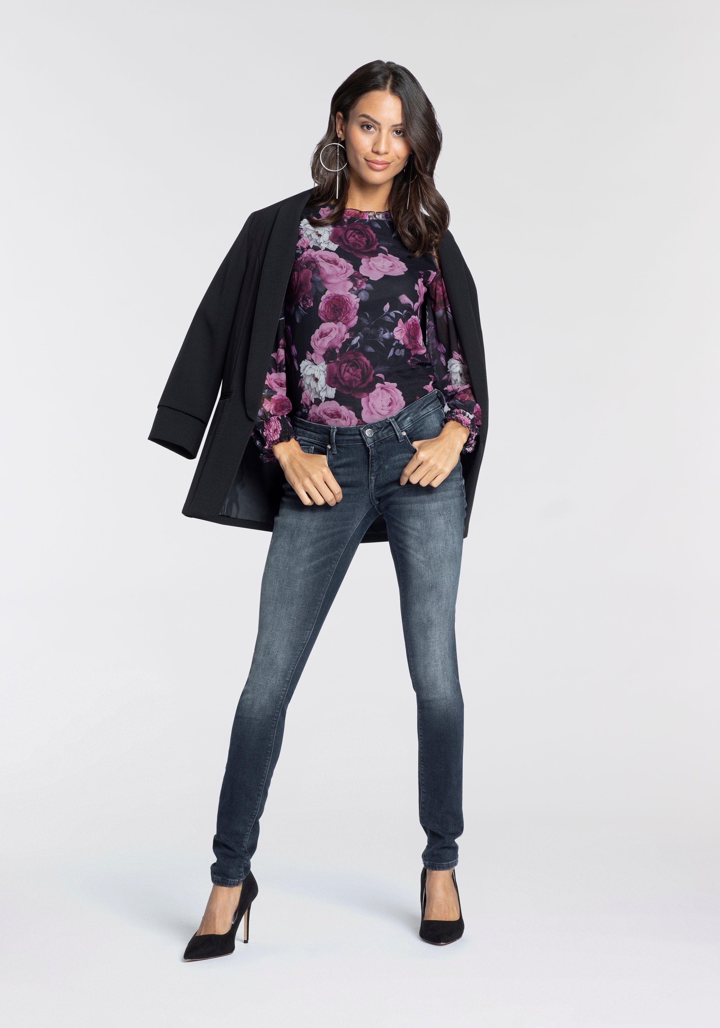 Melrose Blouse met lange mouwen met elegante bloemenprint - nieuwe collectie