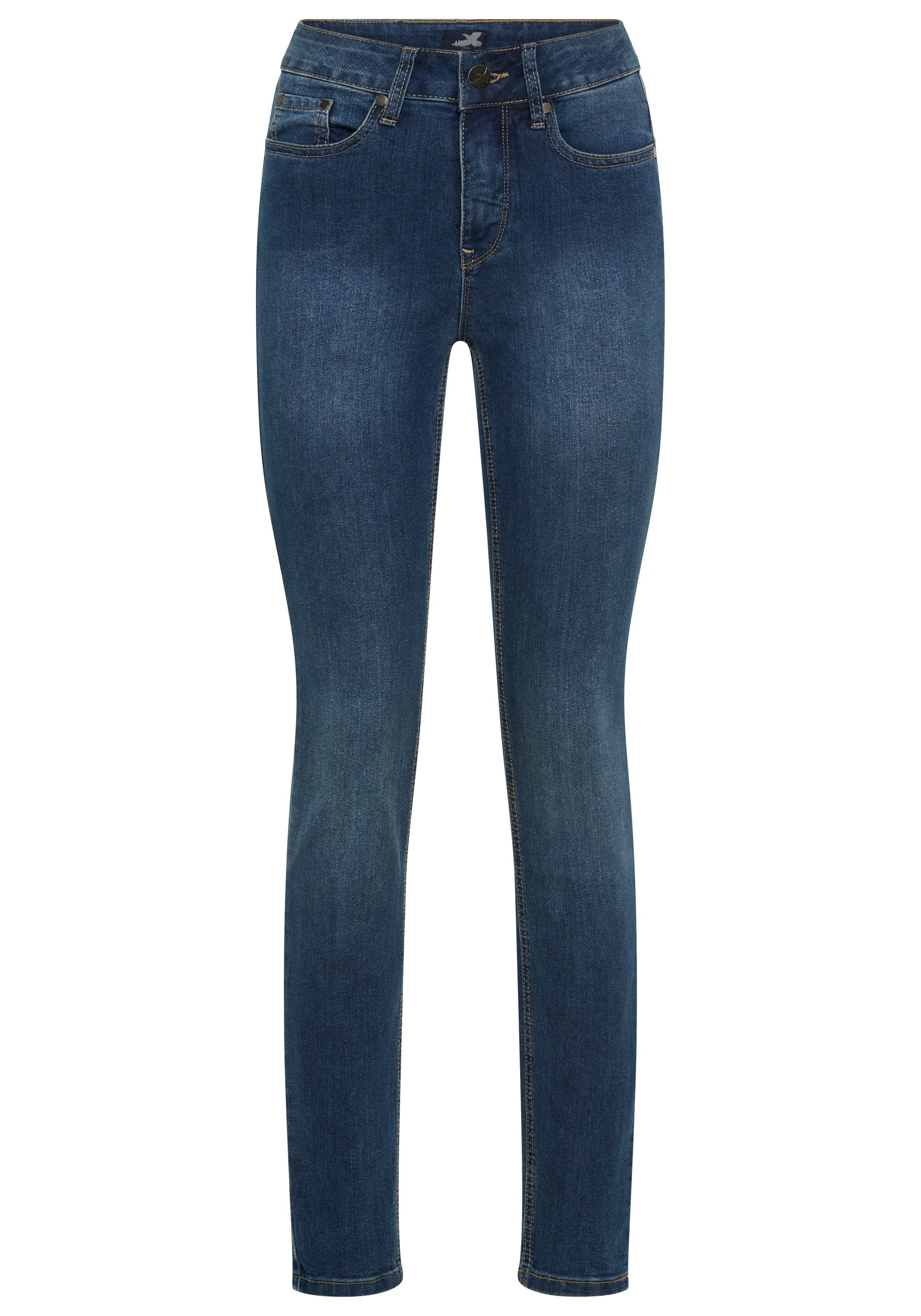 Arizona Bootcut jeans Tailleband met zij-elastiek inzet hoge taille, bootcut, met stretch, klassieke 5-pocket-stijl