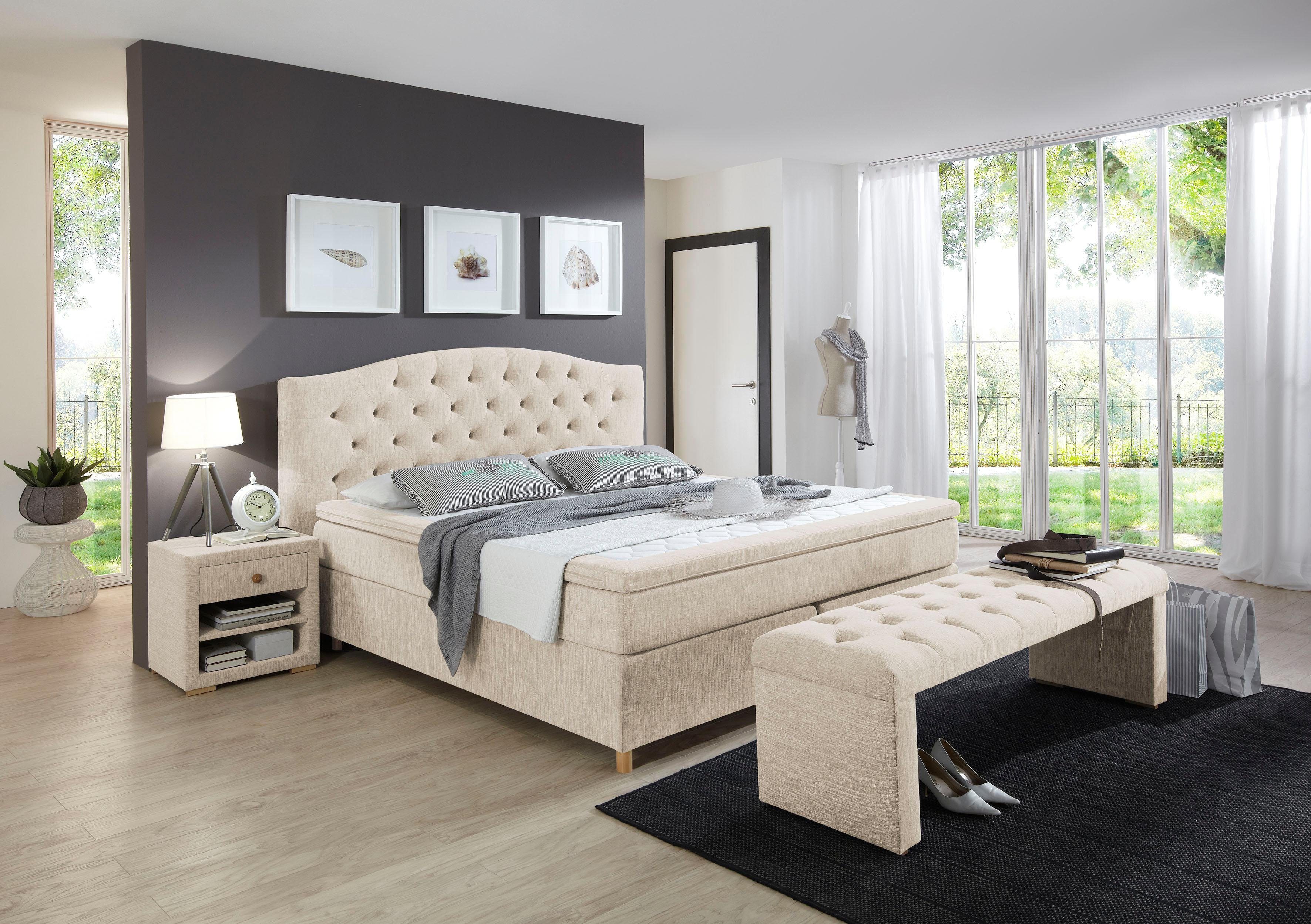 Home affaire Boxspring Claire met massieve box, incl. topmatras, verschillende hardheden