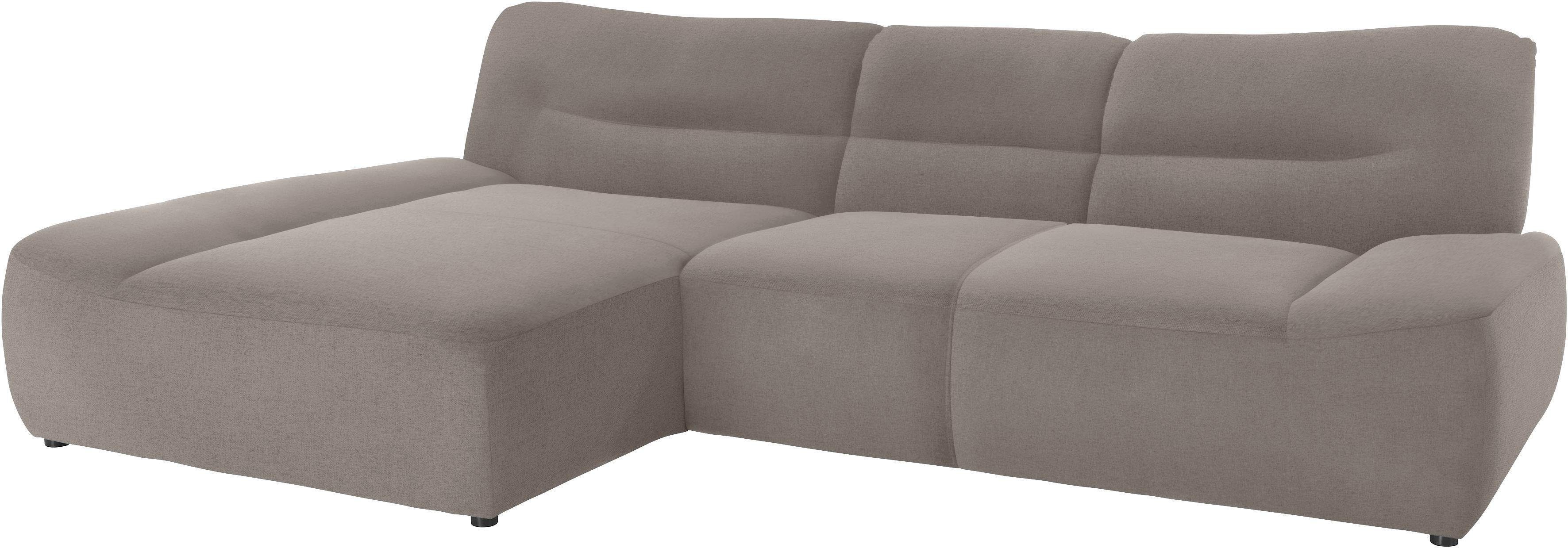 DOMO collection Hoekbank Cesena moderne hoekbank met platte armleuningen, L-vorm