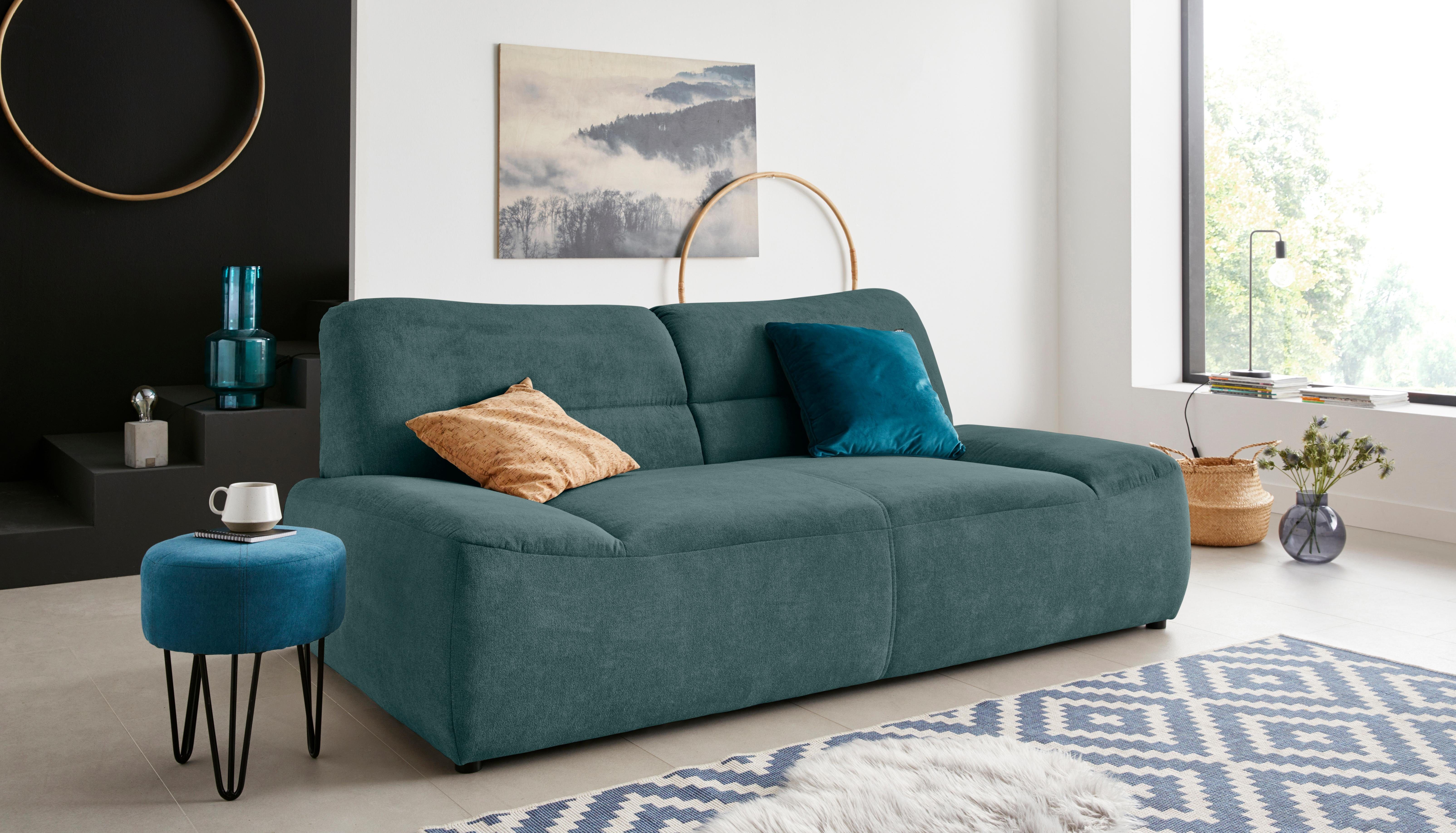 DOMO collection 2-zitsbank Cesena moderne bank met platte armleuningen, comfortabel groen, 2-zitsbanken