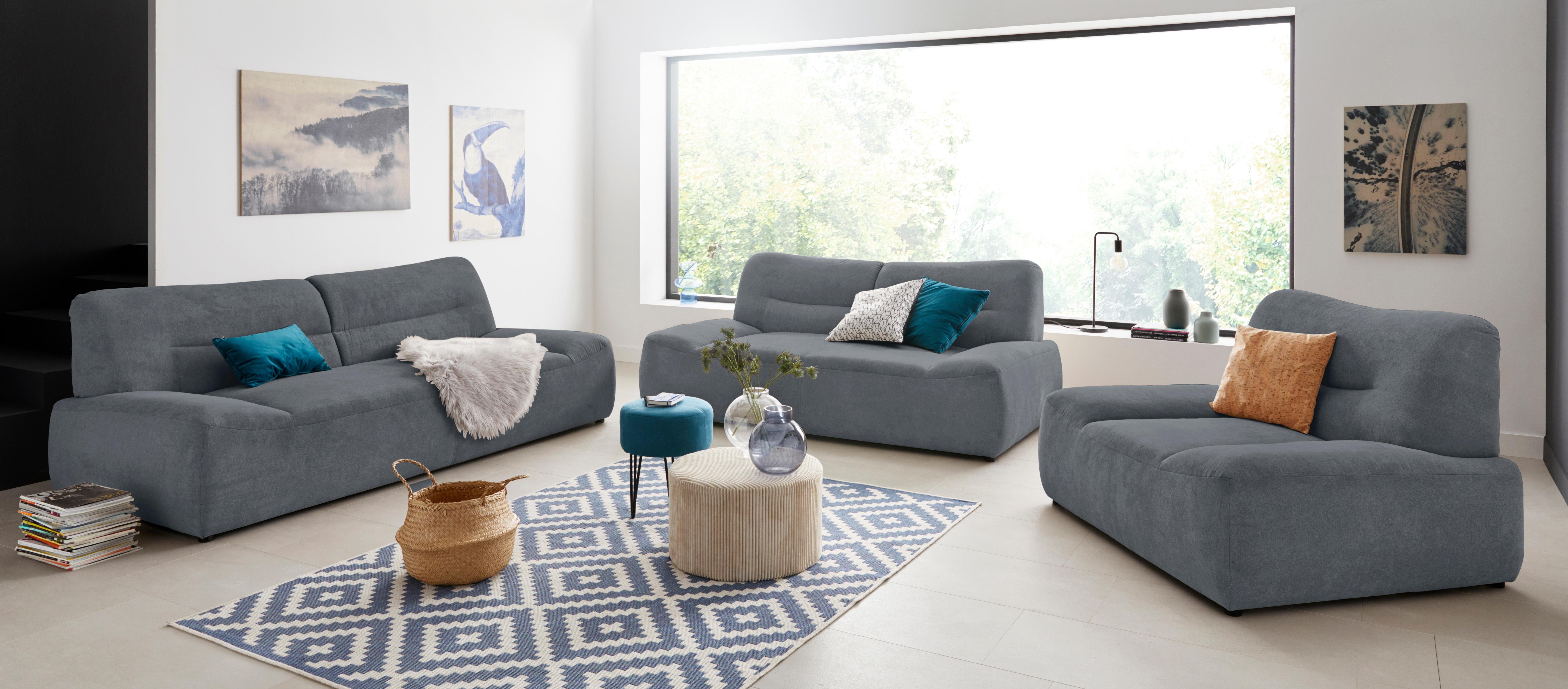 DOMO collection 2-zitsbank Cesena moderne bank met platte armleuningen, comfortabel