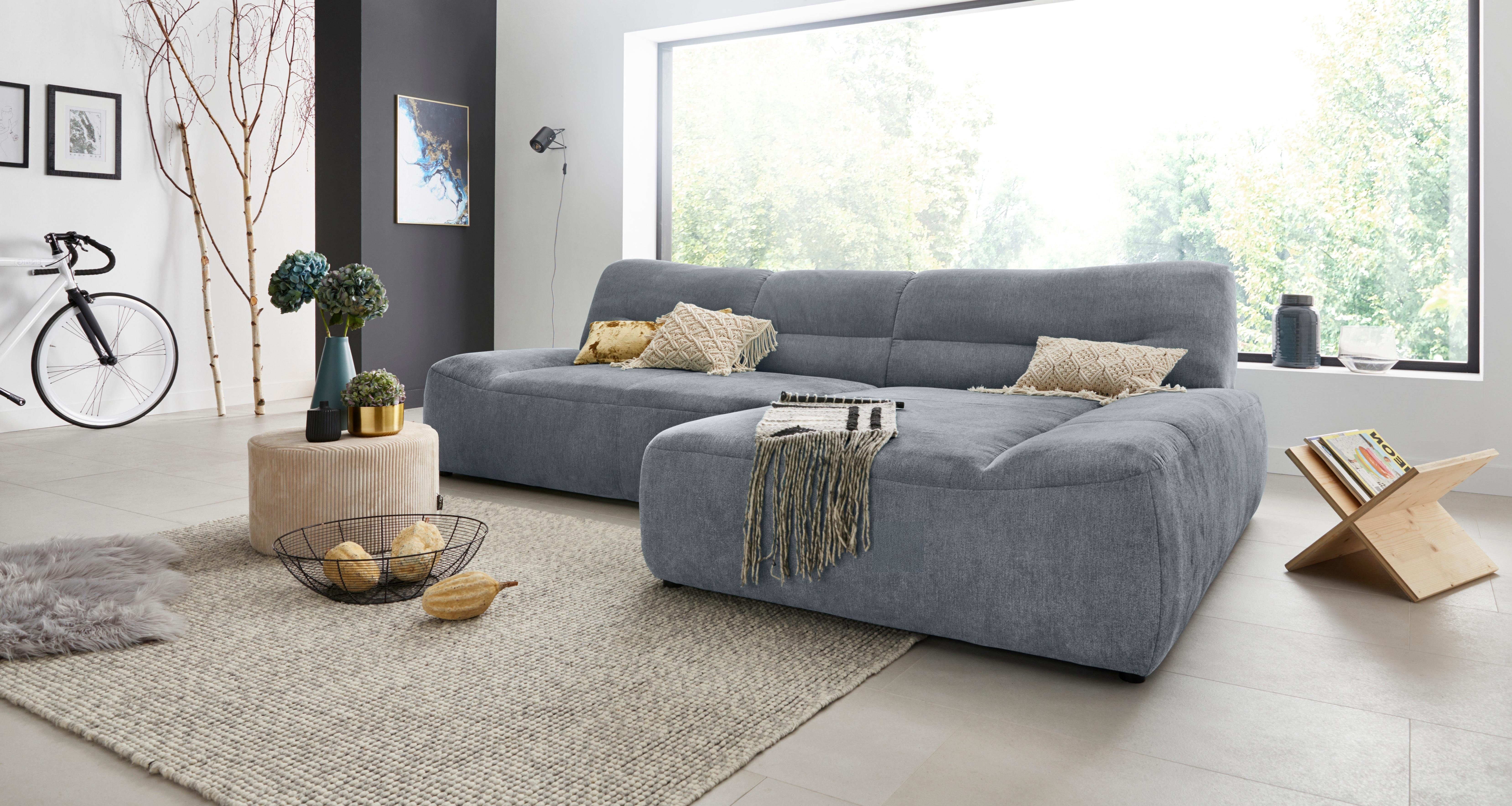 DOMO collection Hoekbank Cesena moderne hoekbank met platte armleuningen, L-vorm