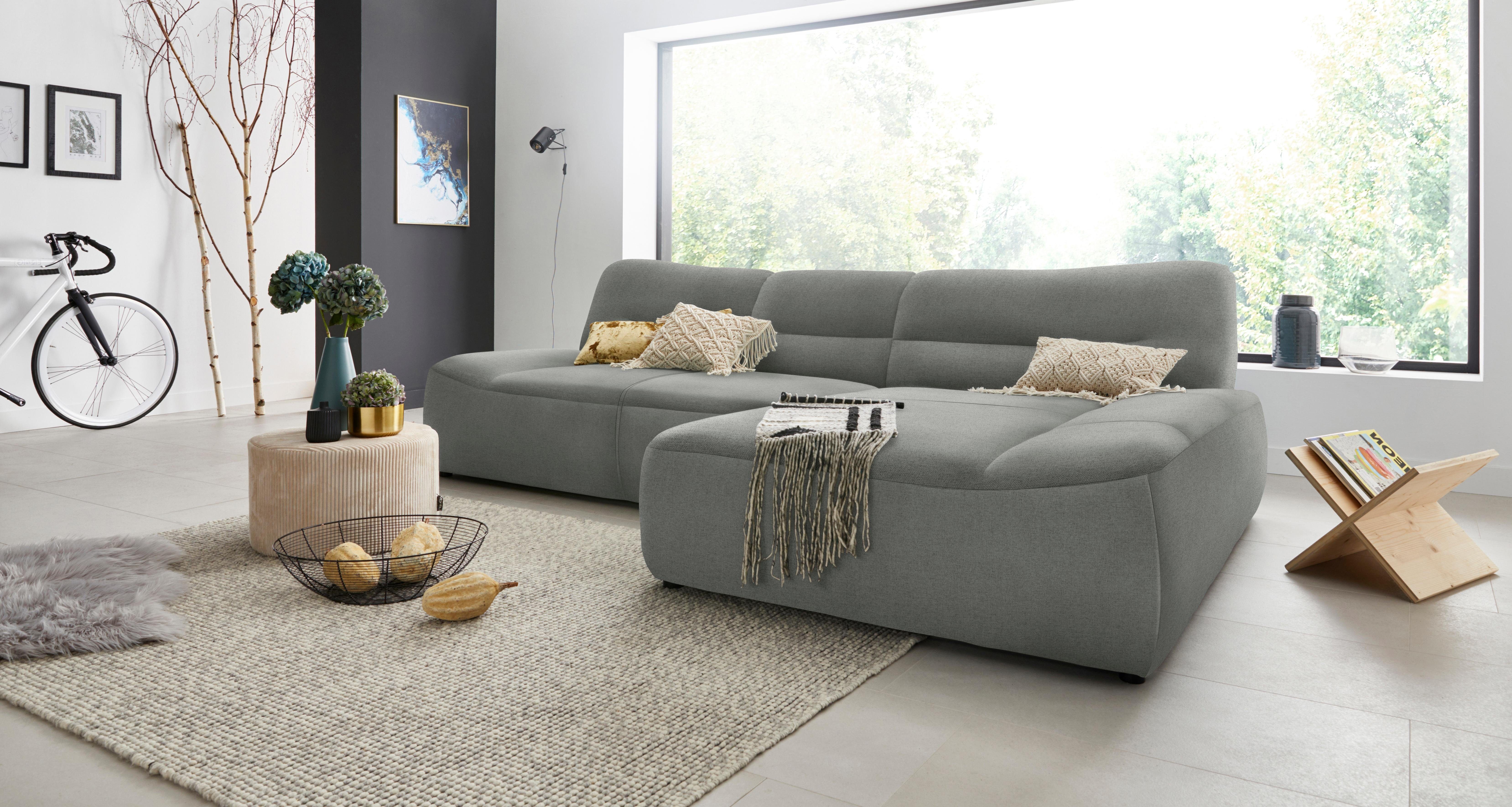 DOMO collection Hoekbank Cesena moderne hoekbank met platte armleuningen, L-vorm