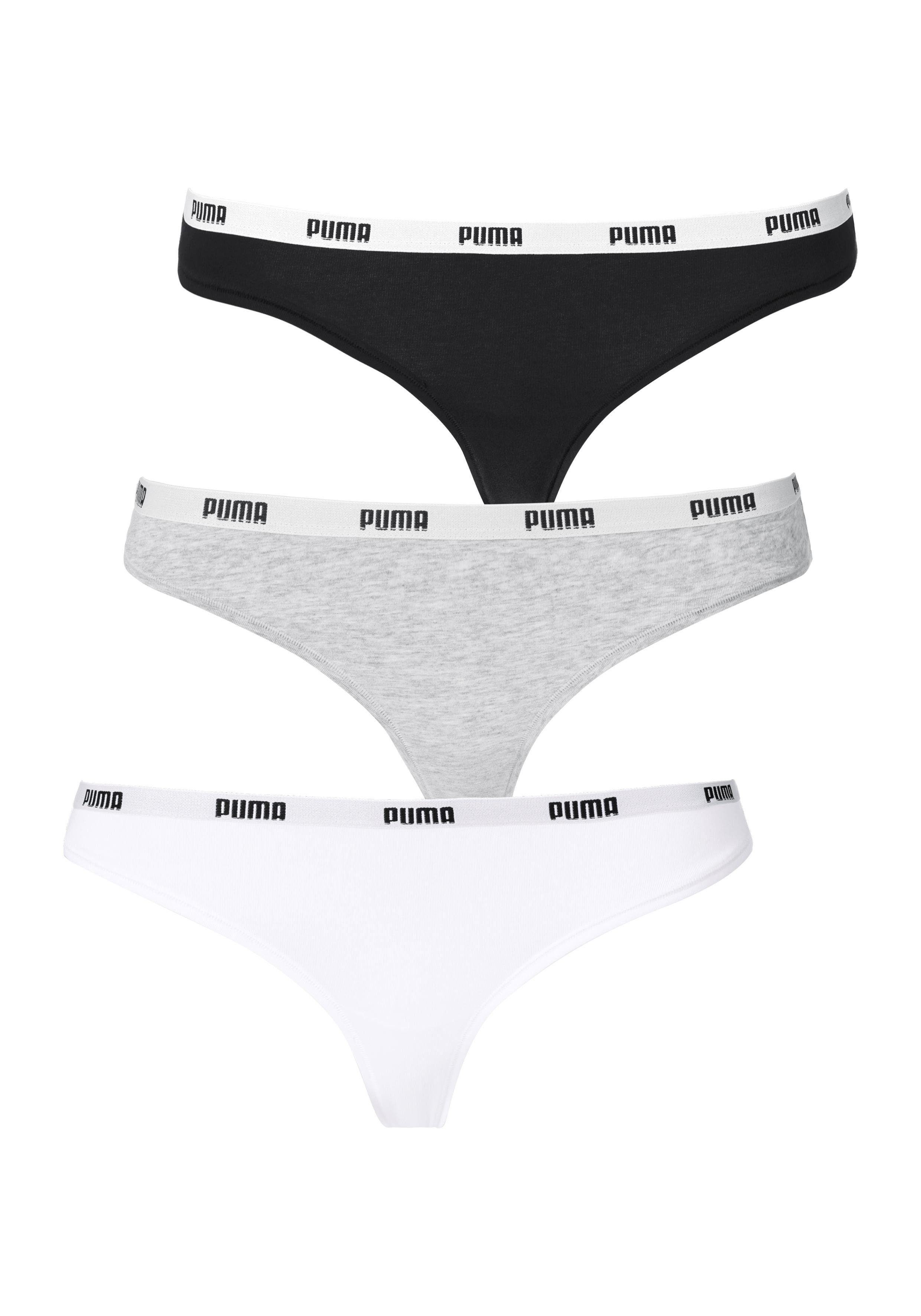 PUMA String met logoband (3 stuks) dames strings maat L wit