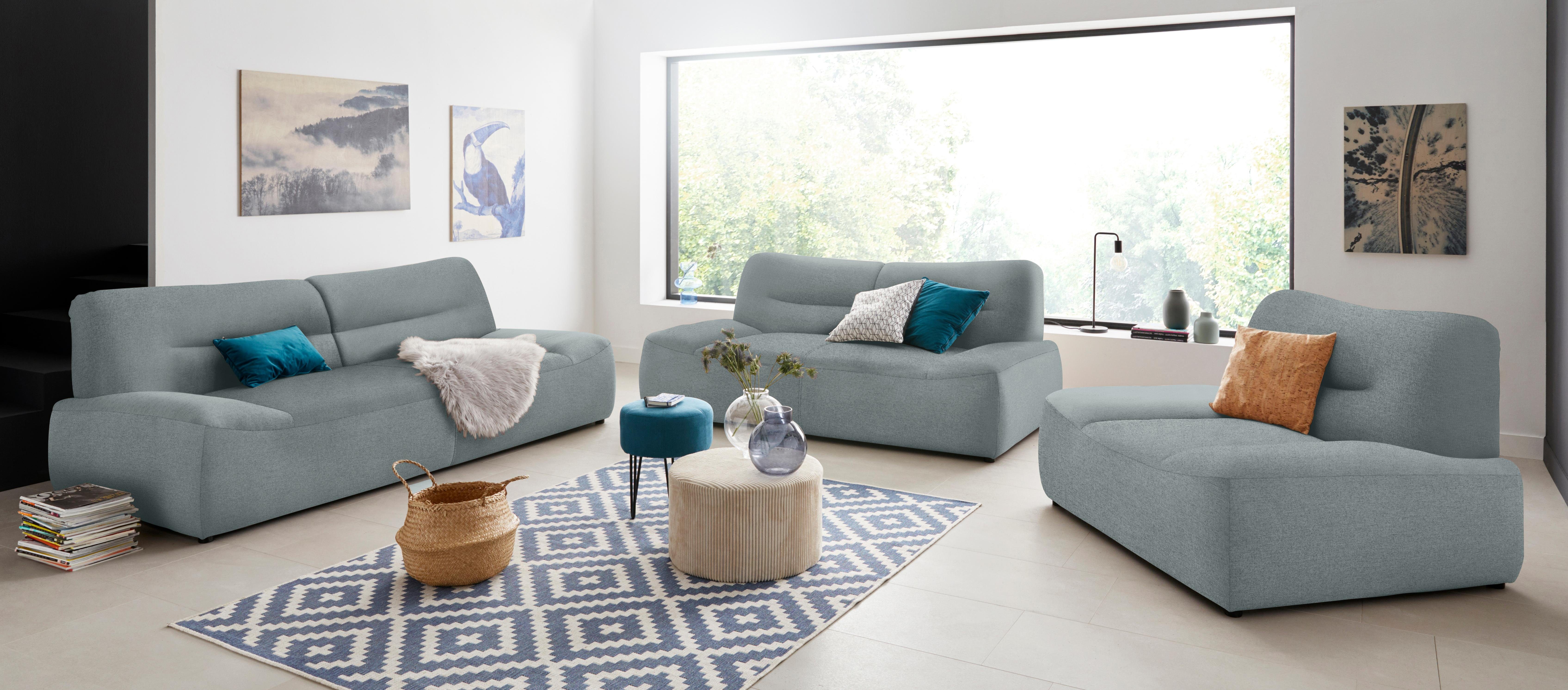 DOMO collection 2-zitsbank Cesena moderne bank met platte armleuningen, comfortabel