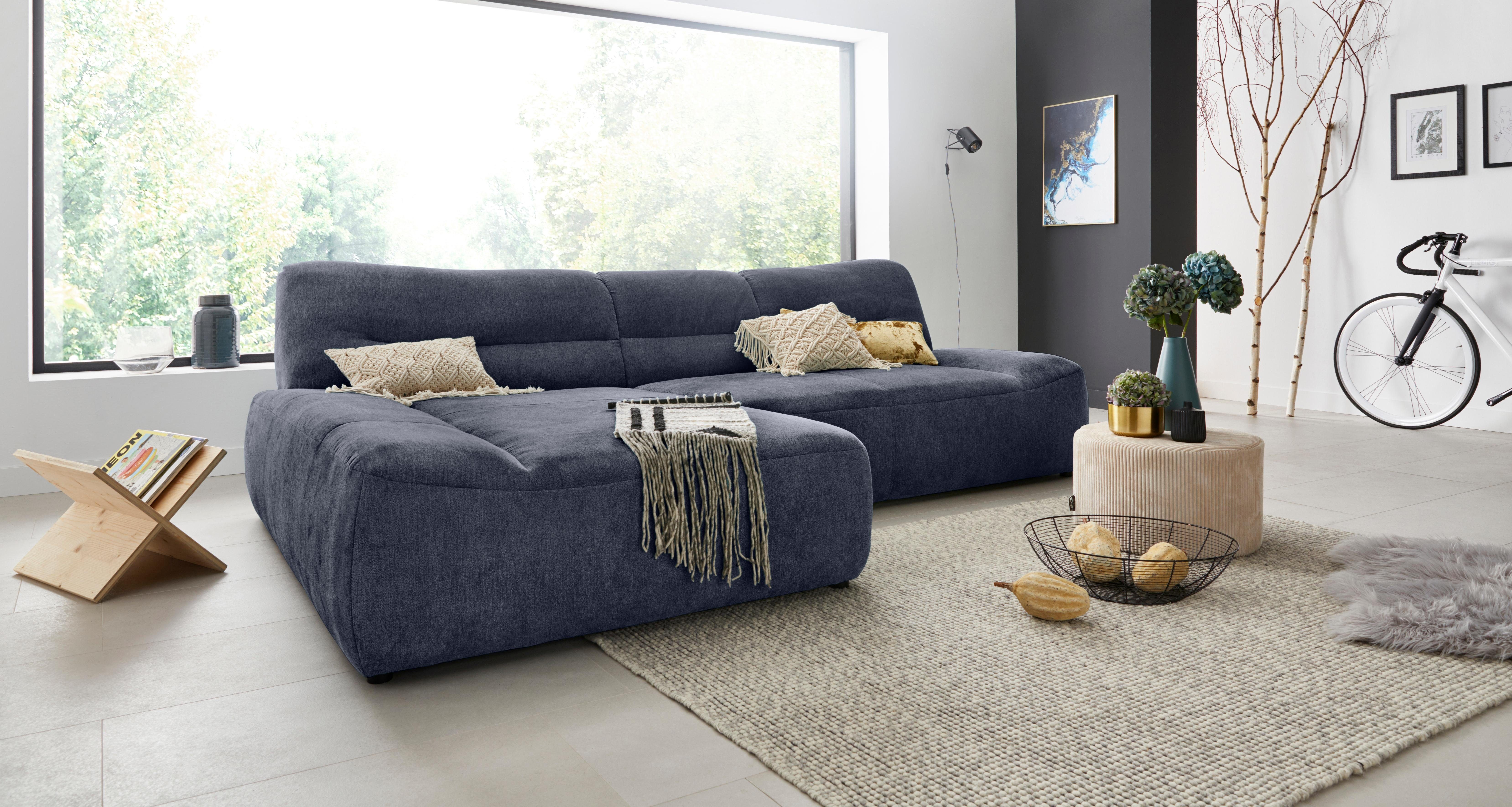 DOMO collection Hoekbank Cesena moderne hoekbank met platte armleuningen, L-vorm