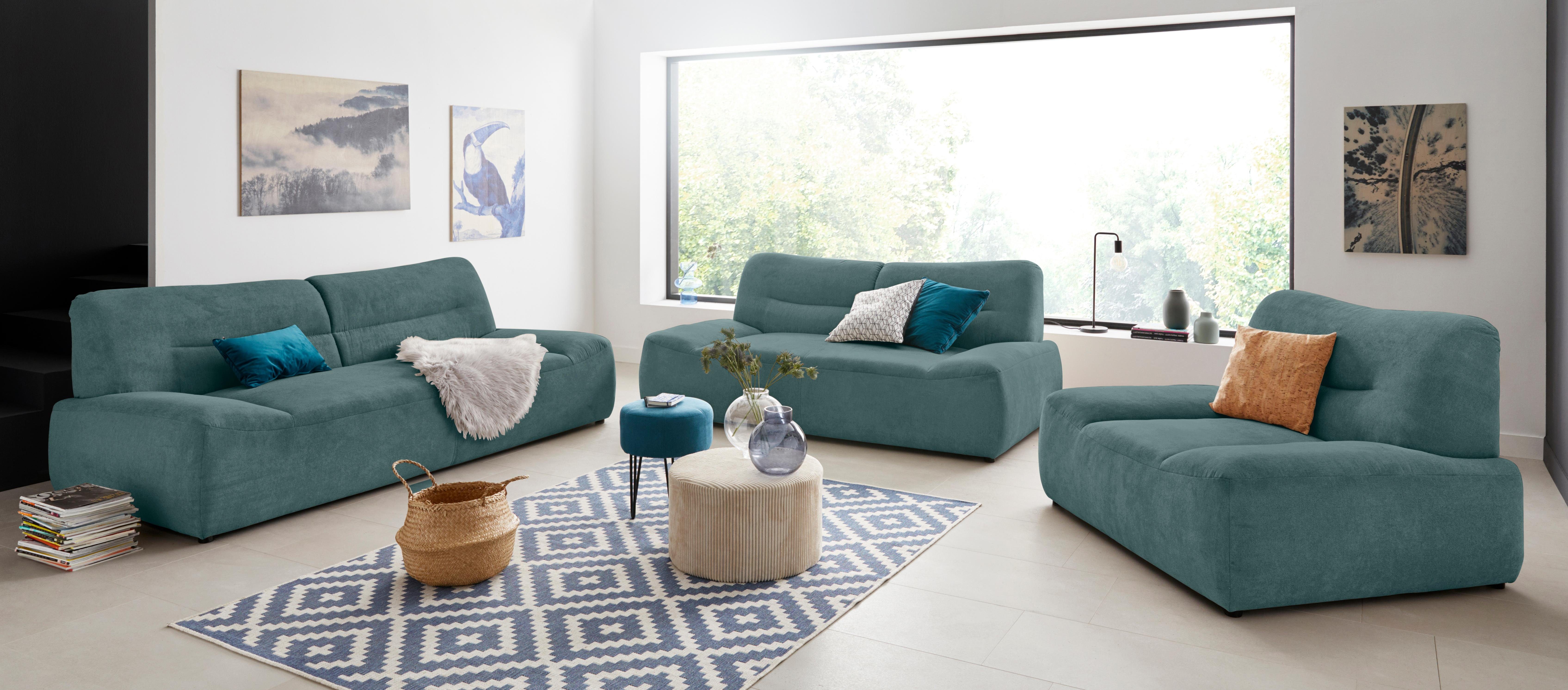 DOMO collection 2-zitsbank Cesena moderne bank met platte armleuningen, comfortabel