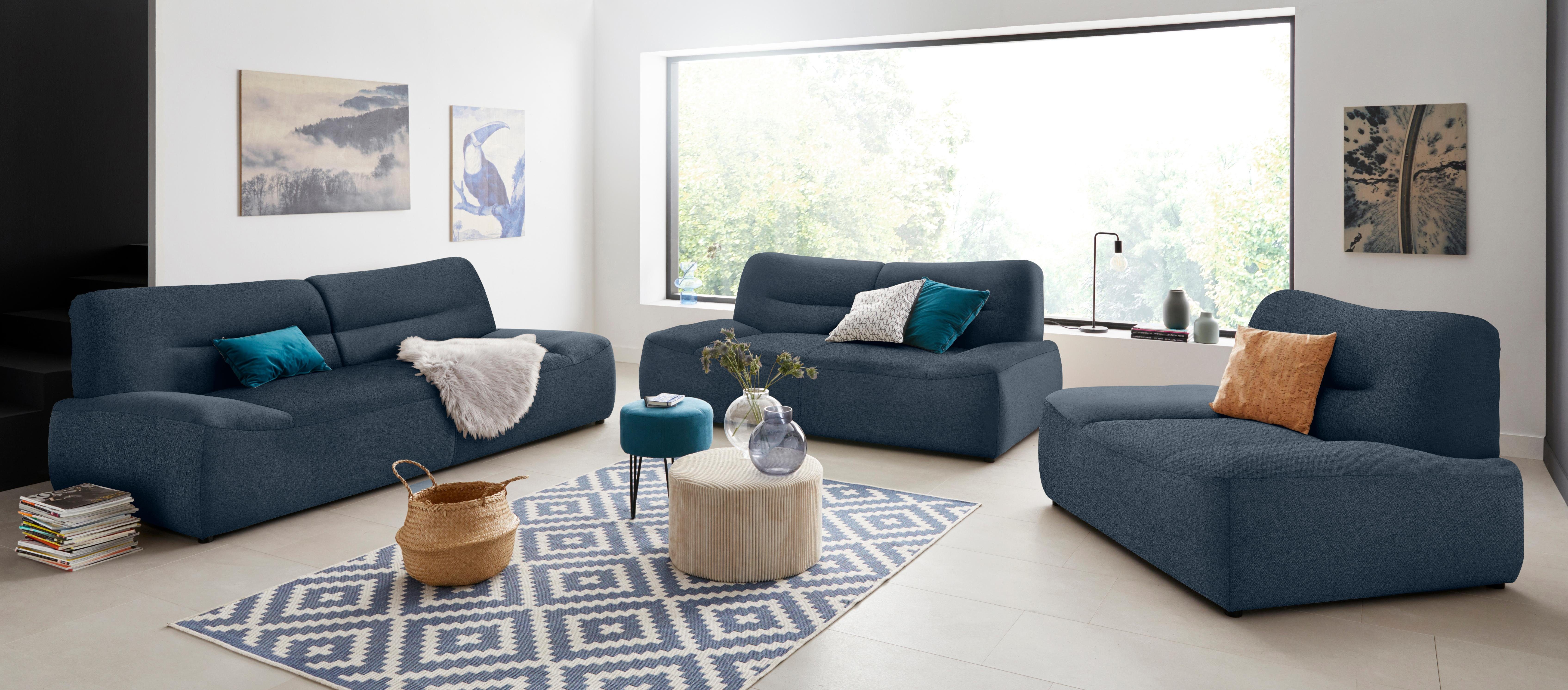 DOMO collection 2-zitsbank Cesena moderne bank met platte armleuningen, comfortabel