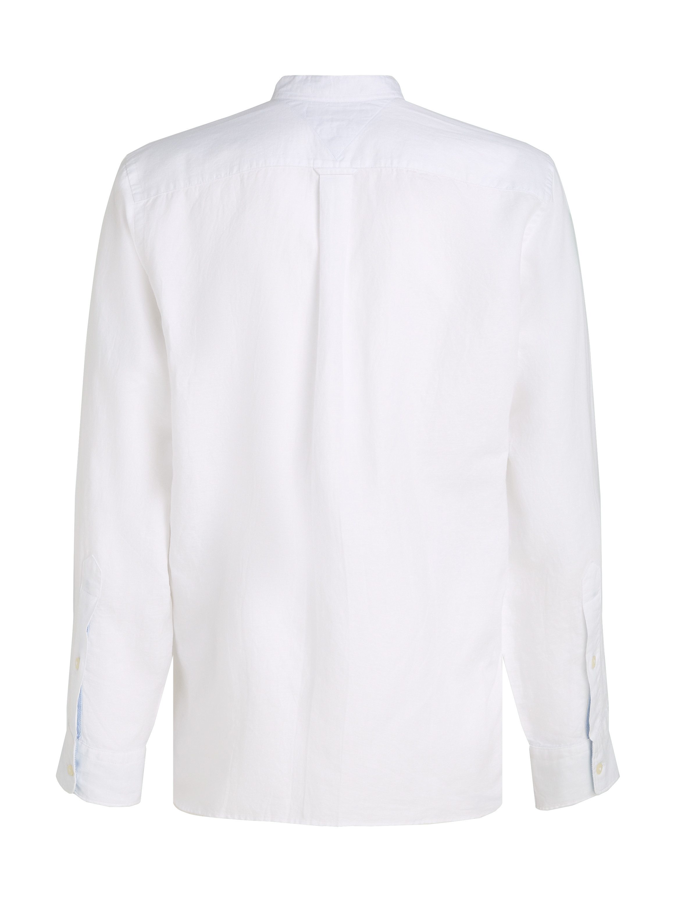 Tommy Hilfiger Overhemd met lange mouwen LINEN BLEND MAO COLLAR SHIRT