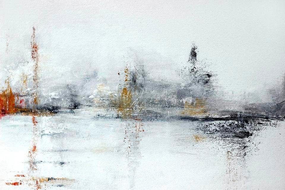 Places of Style Artprint op linnen Marmer-look Premium canvasstof, handgemaakt in Duitsland, 90x60cm