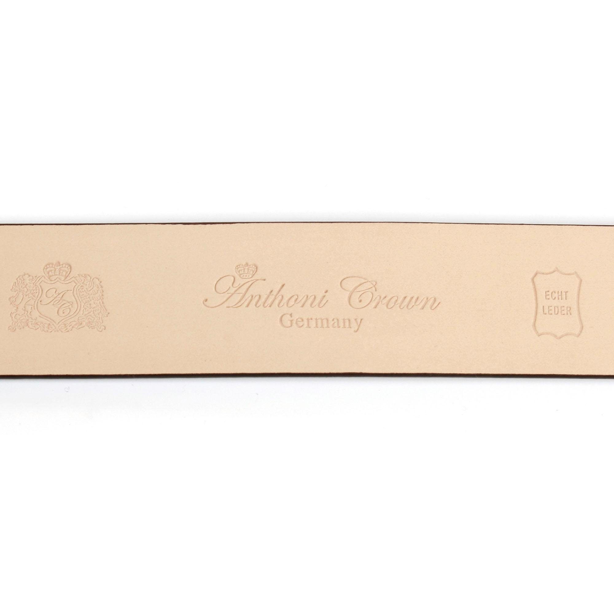 Anthoni Crown Leren riem met de hand gemaakte glazuur-gesp