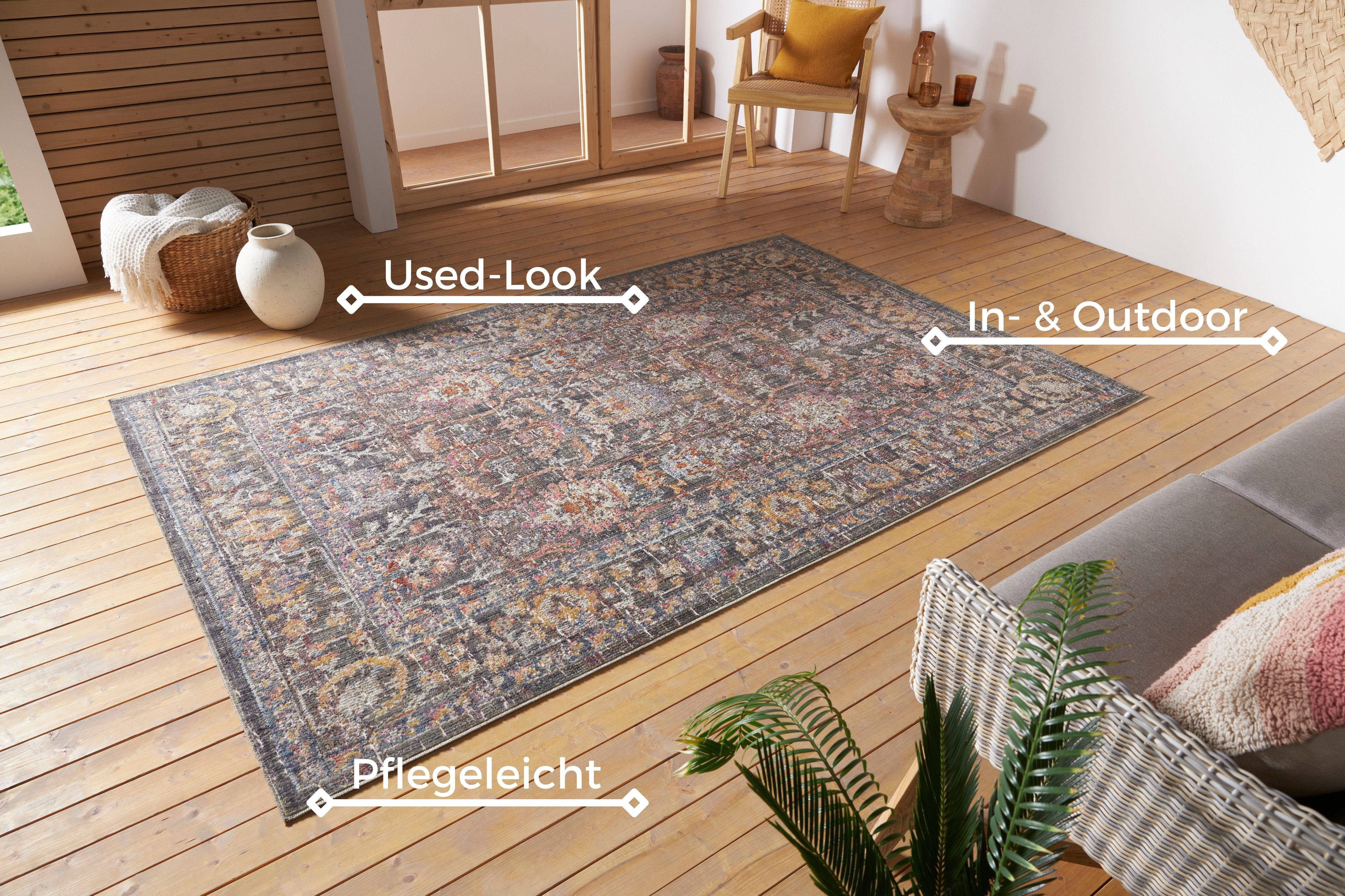 NORTHRUGS Vloerkleed Port Said In-& outdoor, loper, weerbestendig, balkon, woonkamer, oriënt