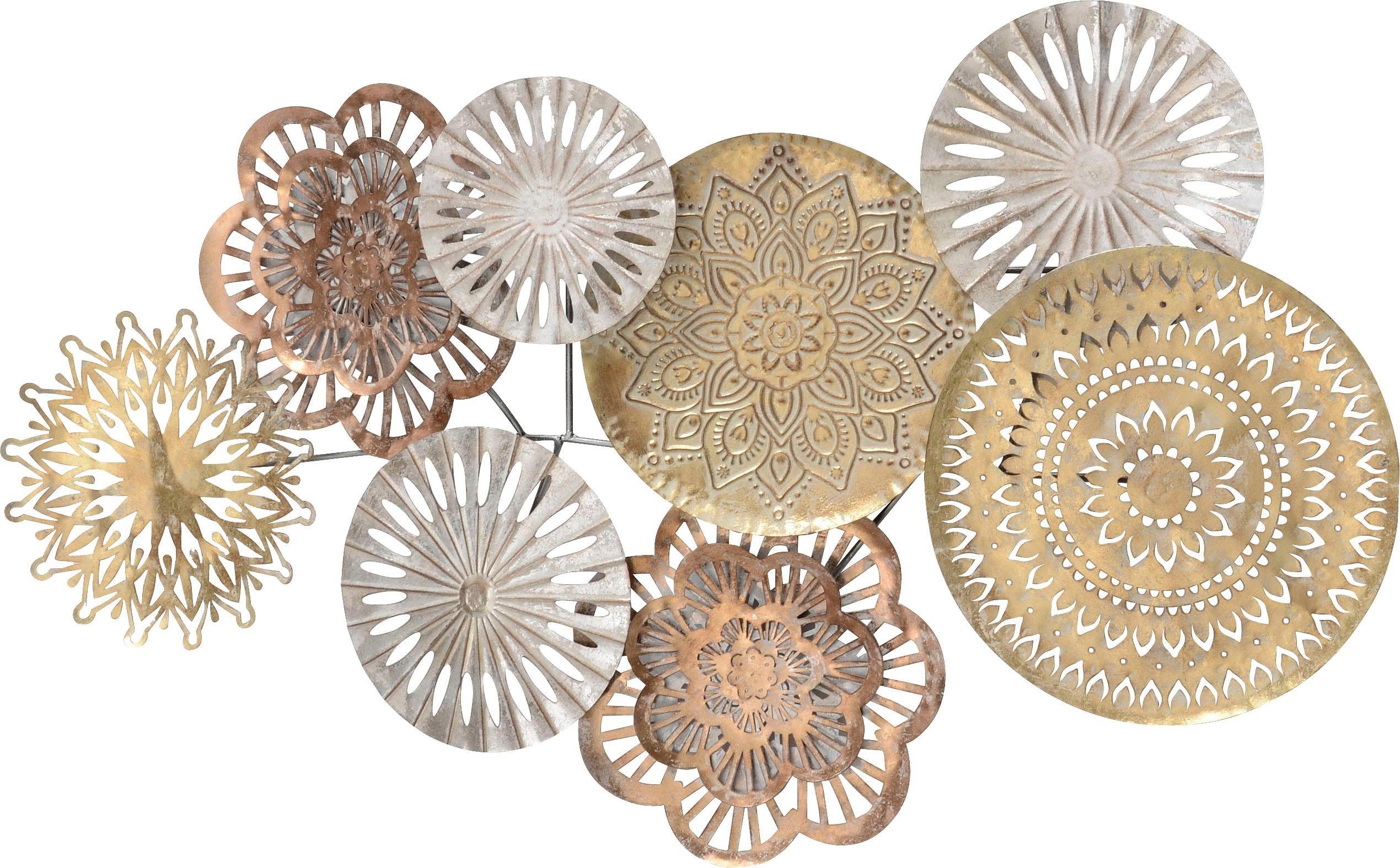 Home affaire Sierobject voor aan de wand Cavallo Wanddecoratie, wanddecoratie, van metaal, bestaand uit 8 elementen