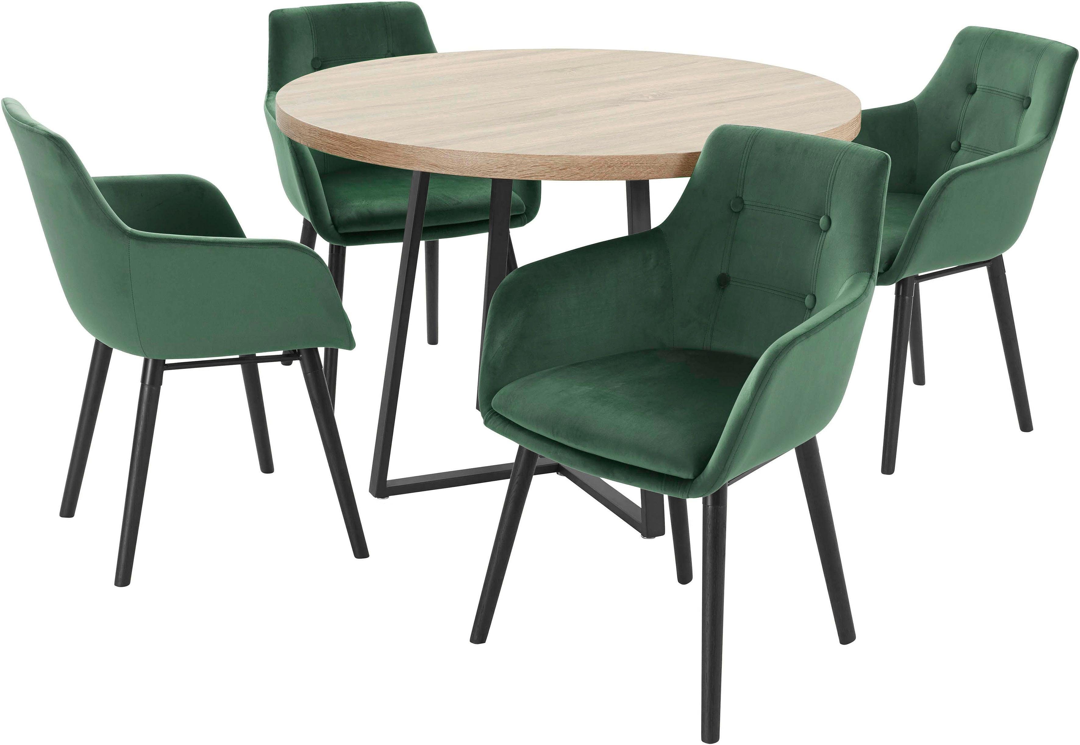 Home affaire Eethoek met 4 stoelen (5-delig)