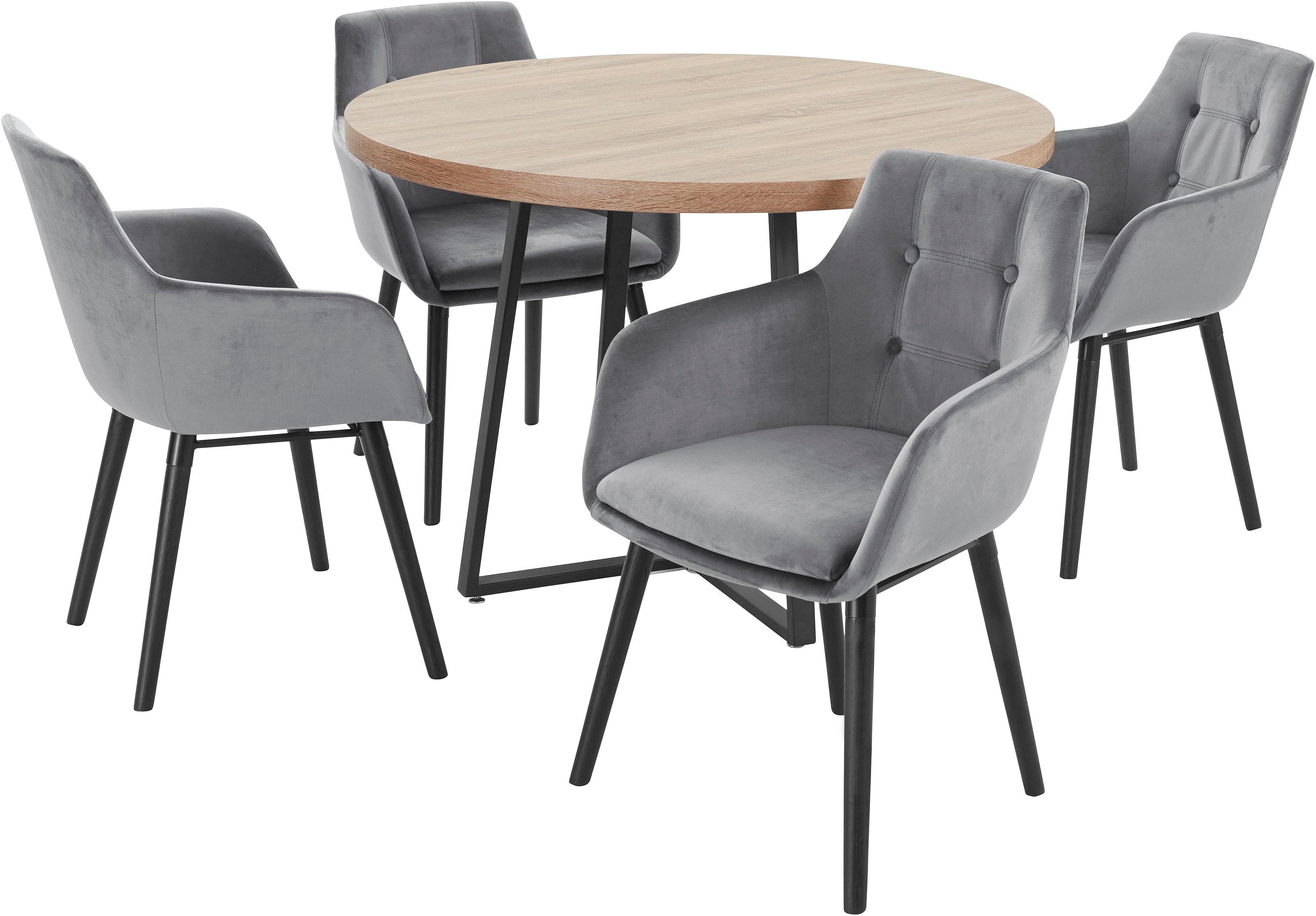 Home affaire Eethoek met 4 stoelen (5-delig)