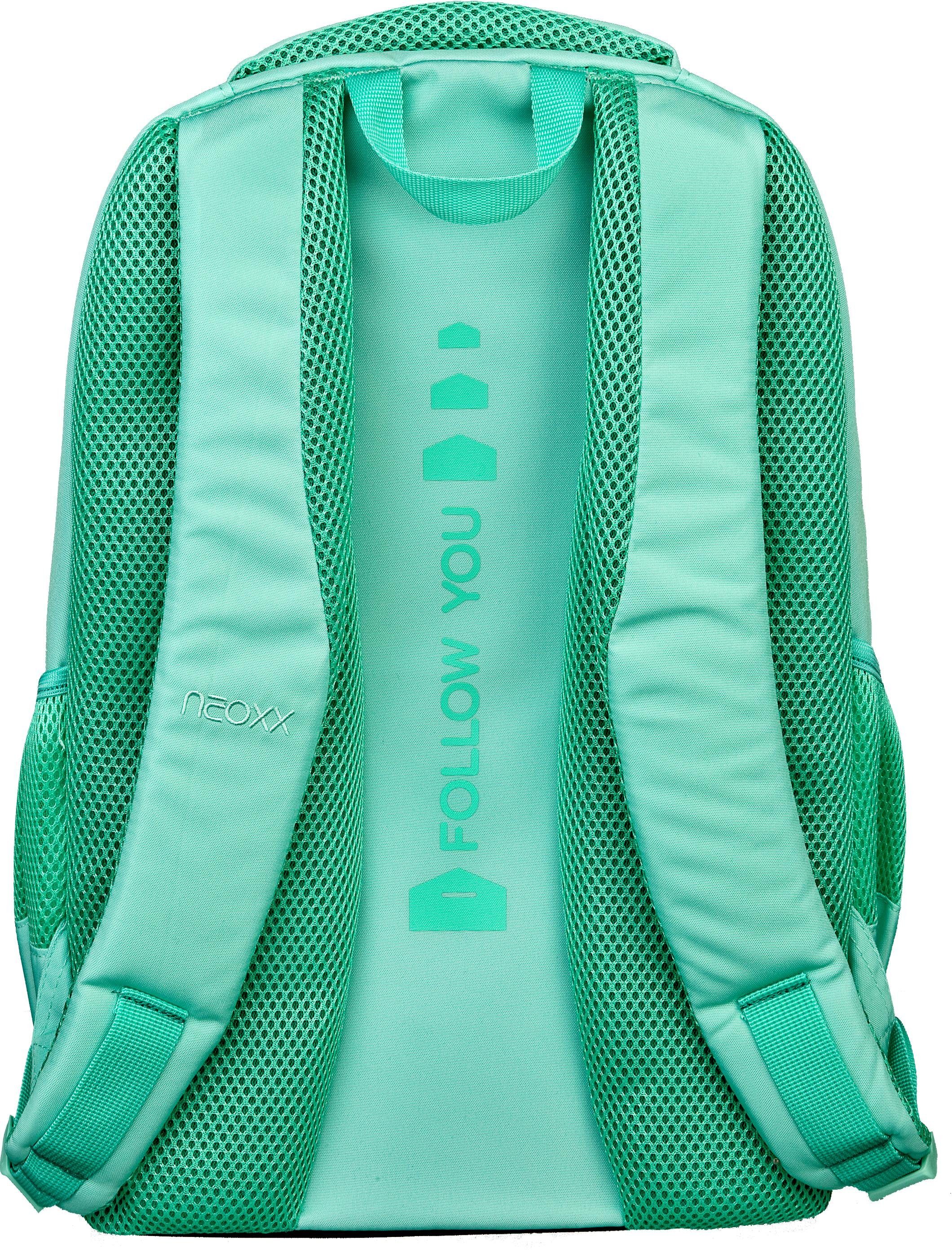 neoxx Schoolrugzak Fly, Mint to be van gerecyclede petflessen